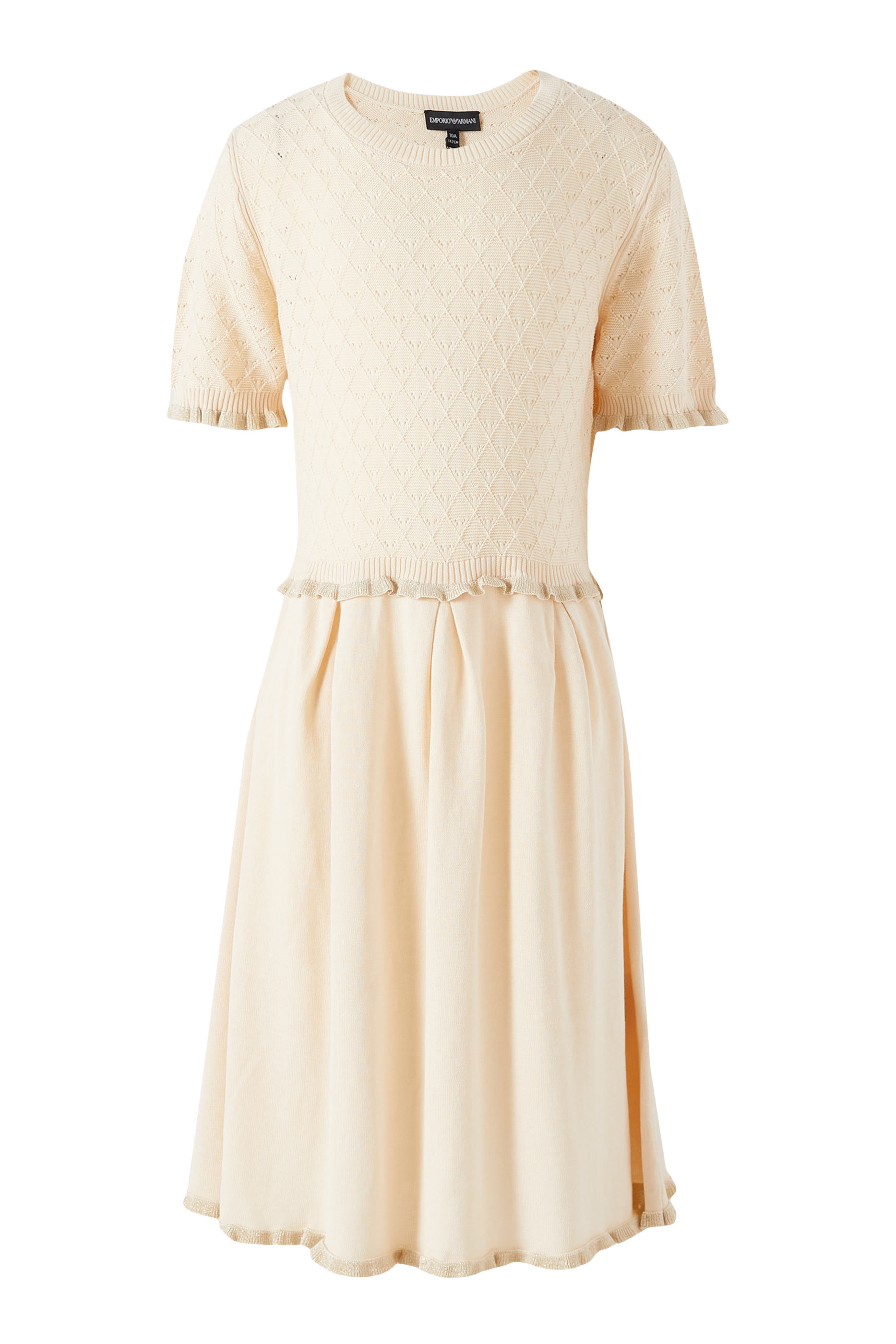 Kids Knit Dress with Lurex Ruffles