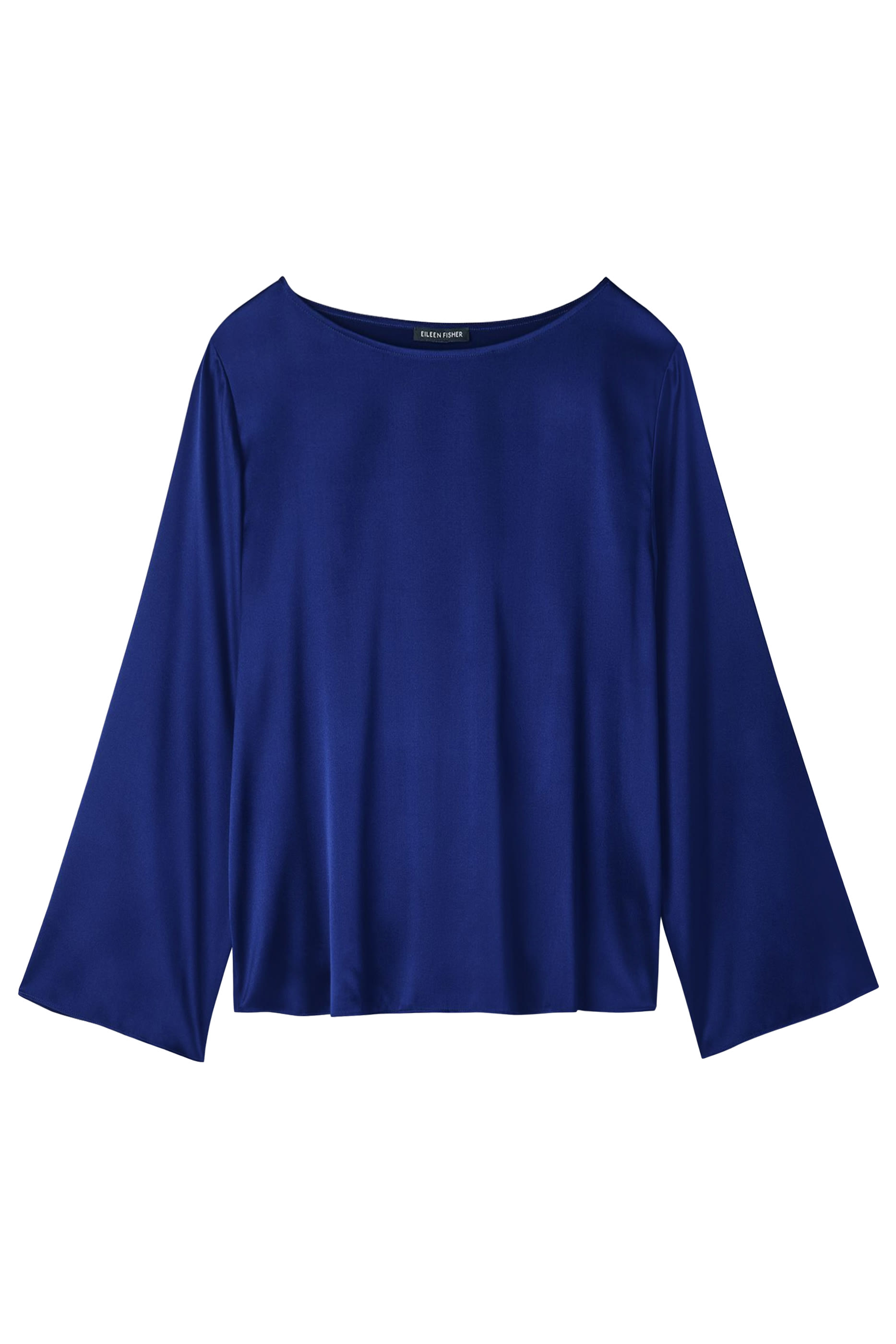 Stretch Silk Charmeuse Bateau Neck Top