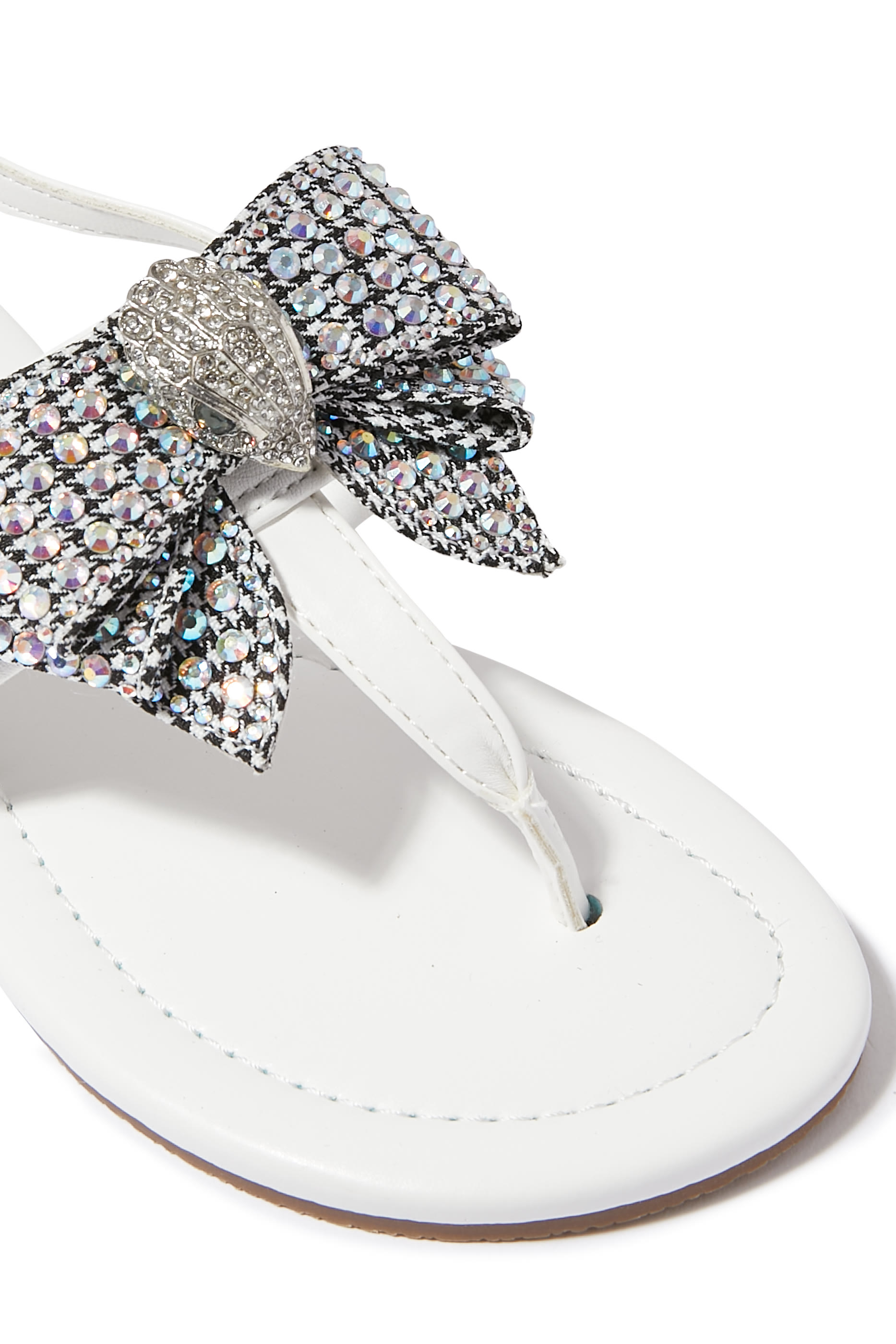 Kids Mini Kensington Bow Leather T-Bar Sandals