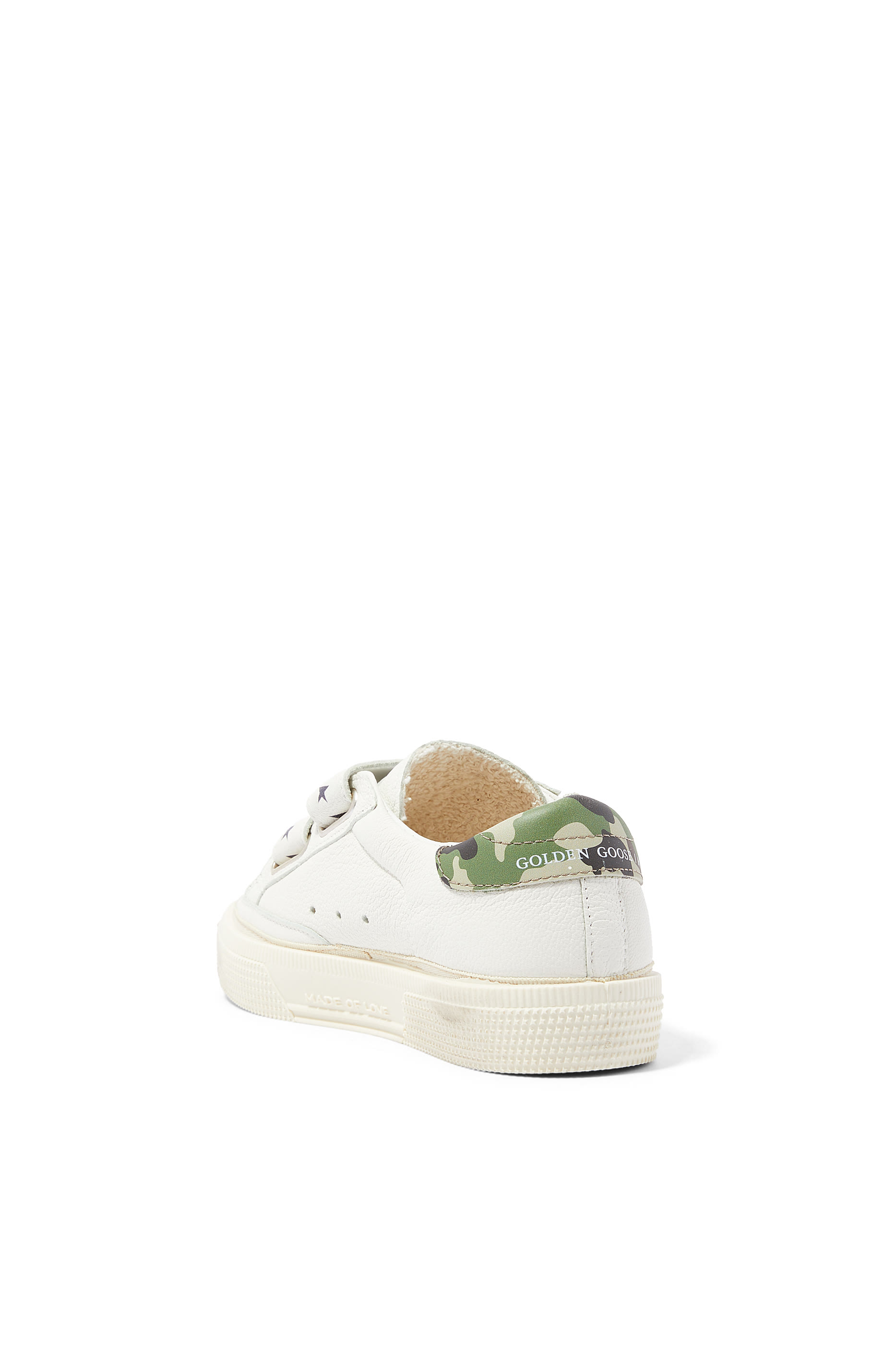Kids May School Leather Camouflage Print Sneakers