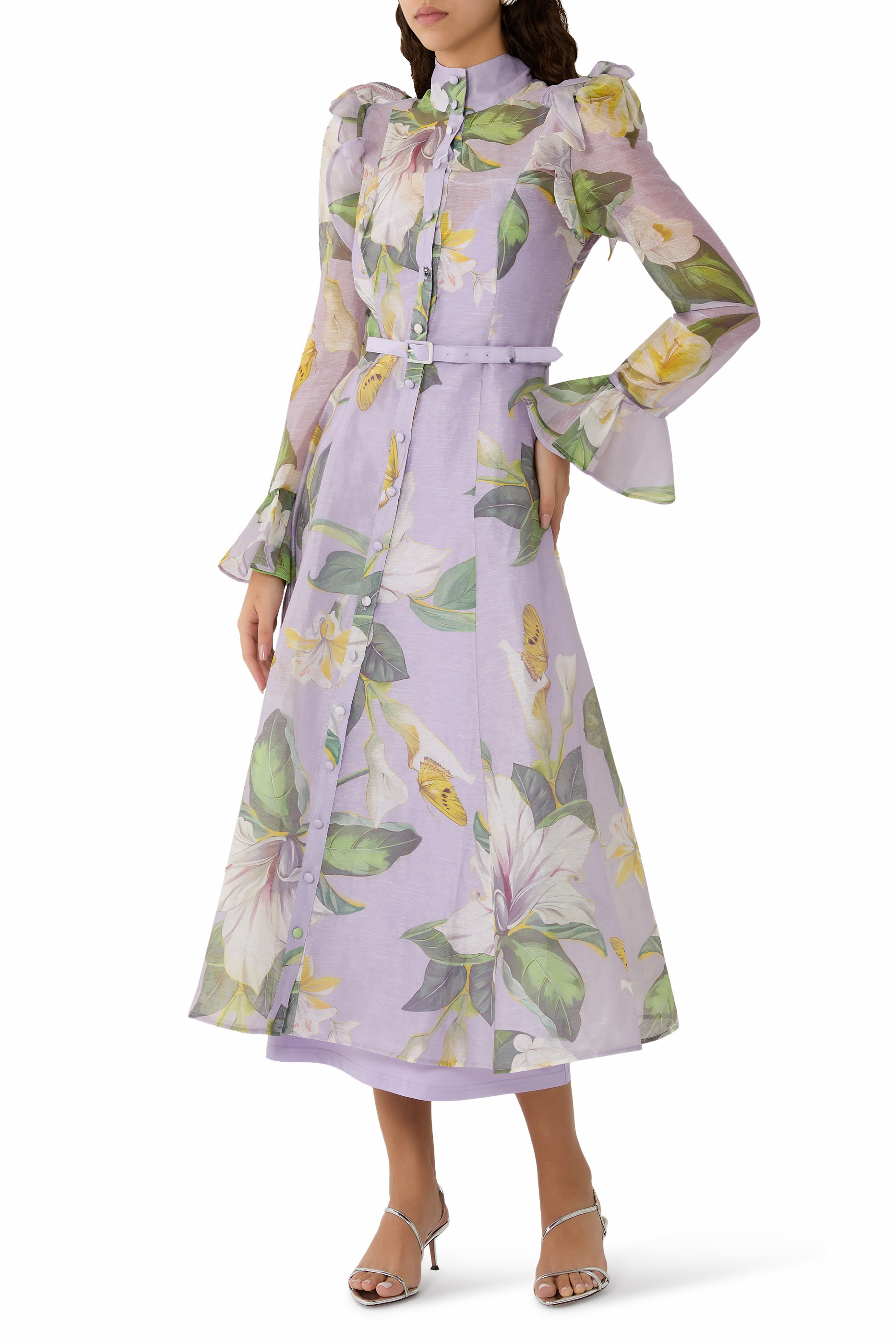 Katrina Butterfly Sleeve Midi Dress 