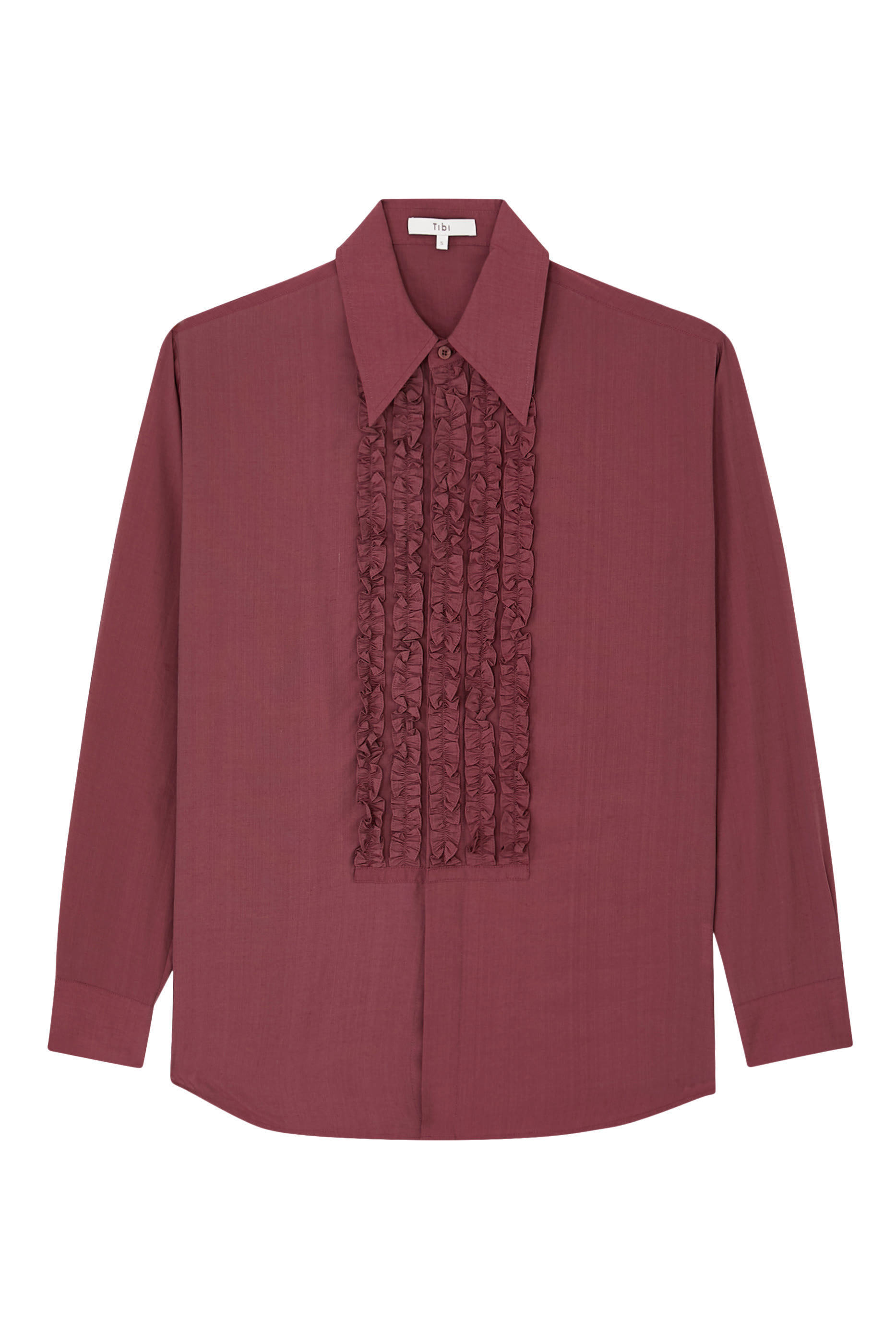 Silk Voile Easy Tuxedo Shirt