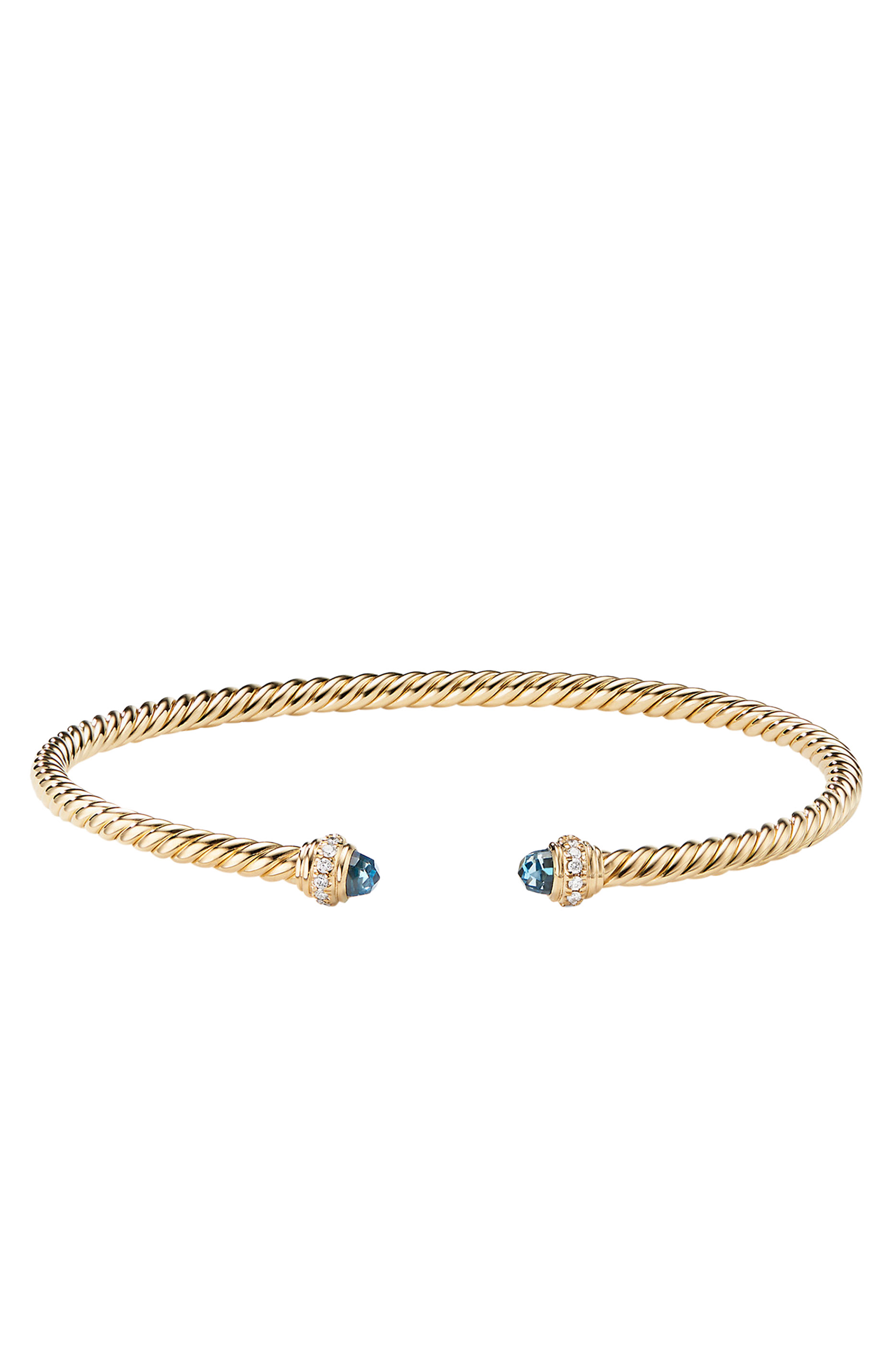 Cablespira Bracelet, 18k Yellow Gold & Blue Topaz