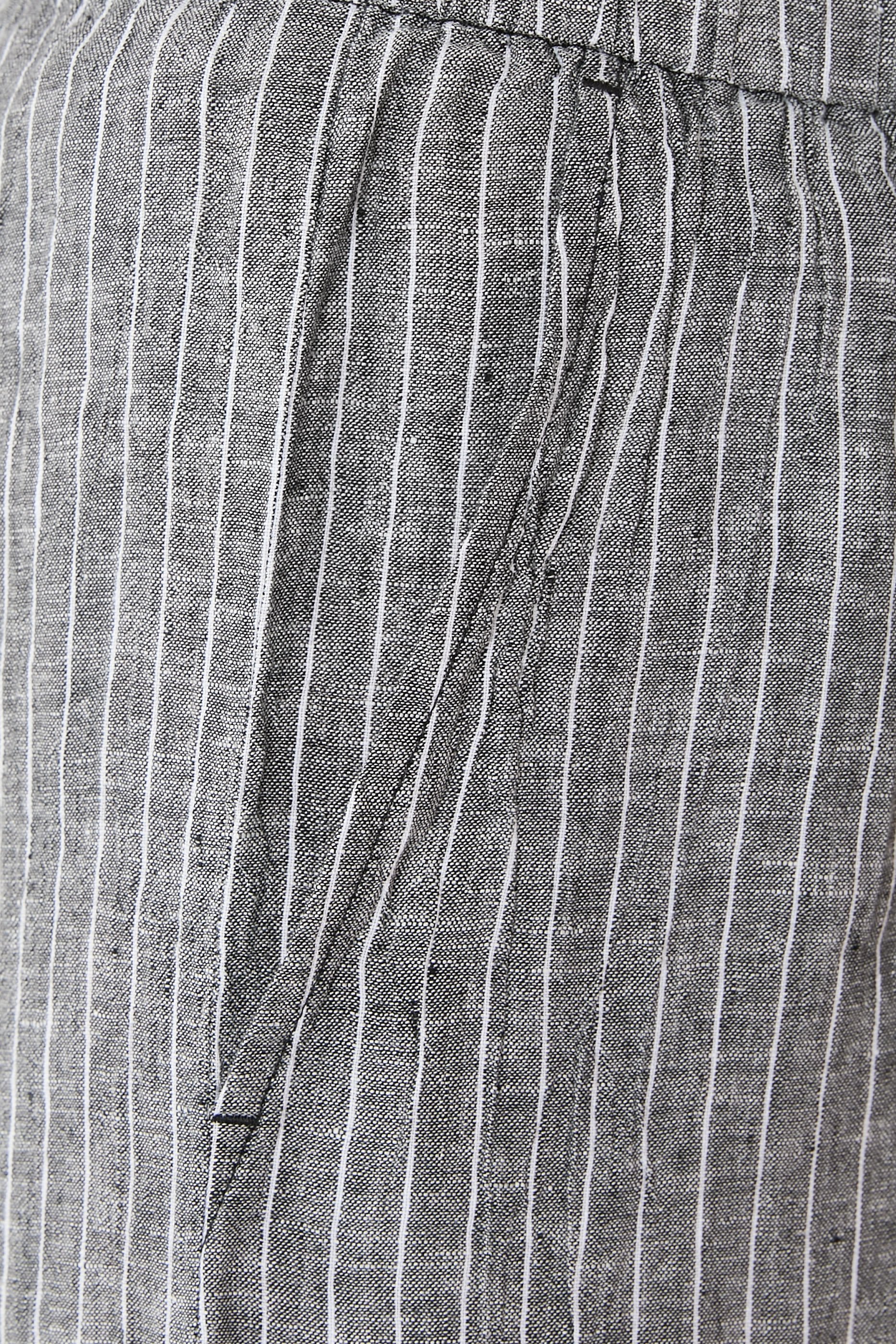 Puckered Organic Linen Wide-Leg Cropped Pants