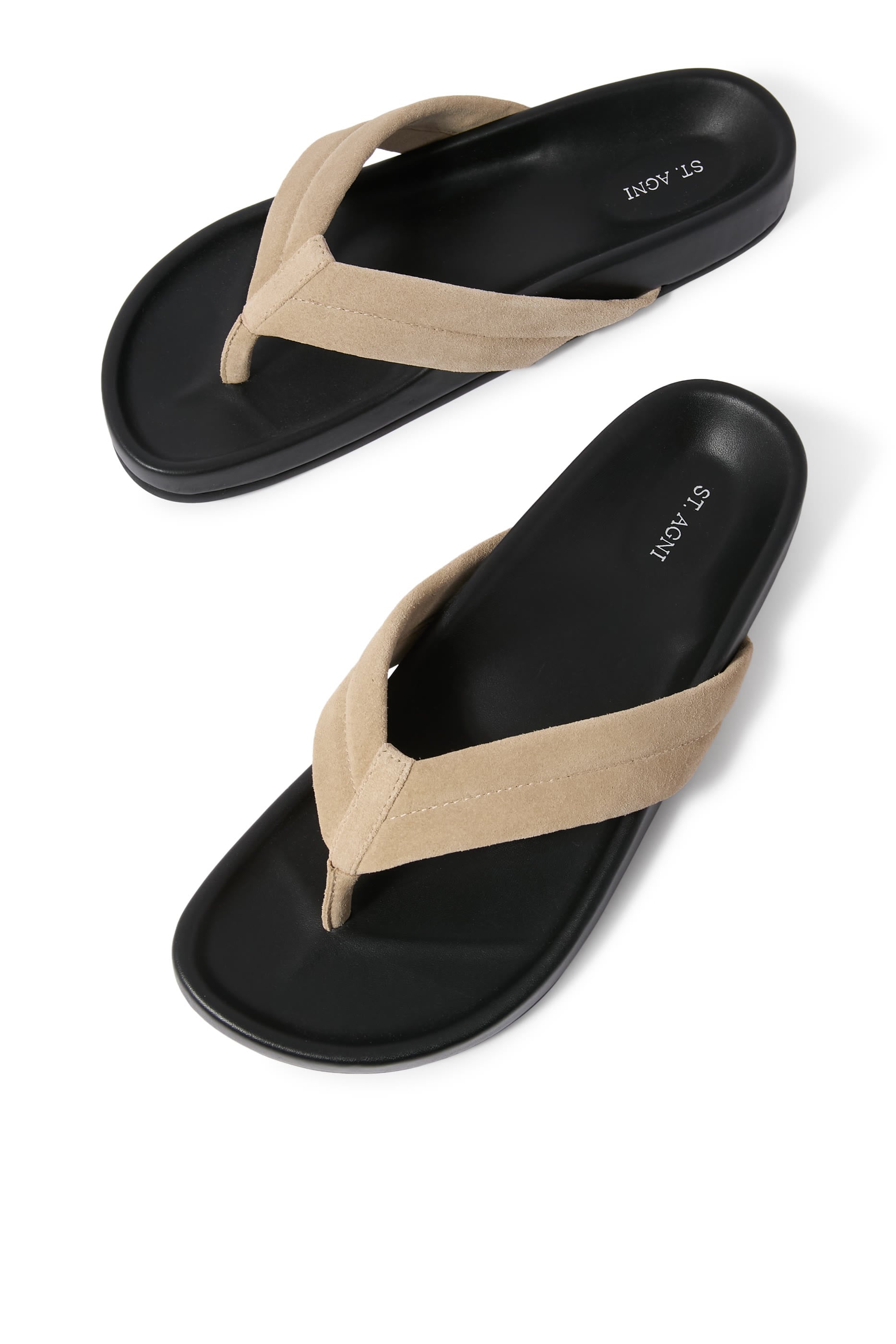 Suede Stitch Detail 40 Thong Slides