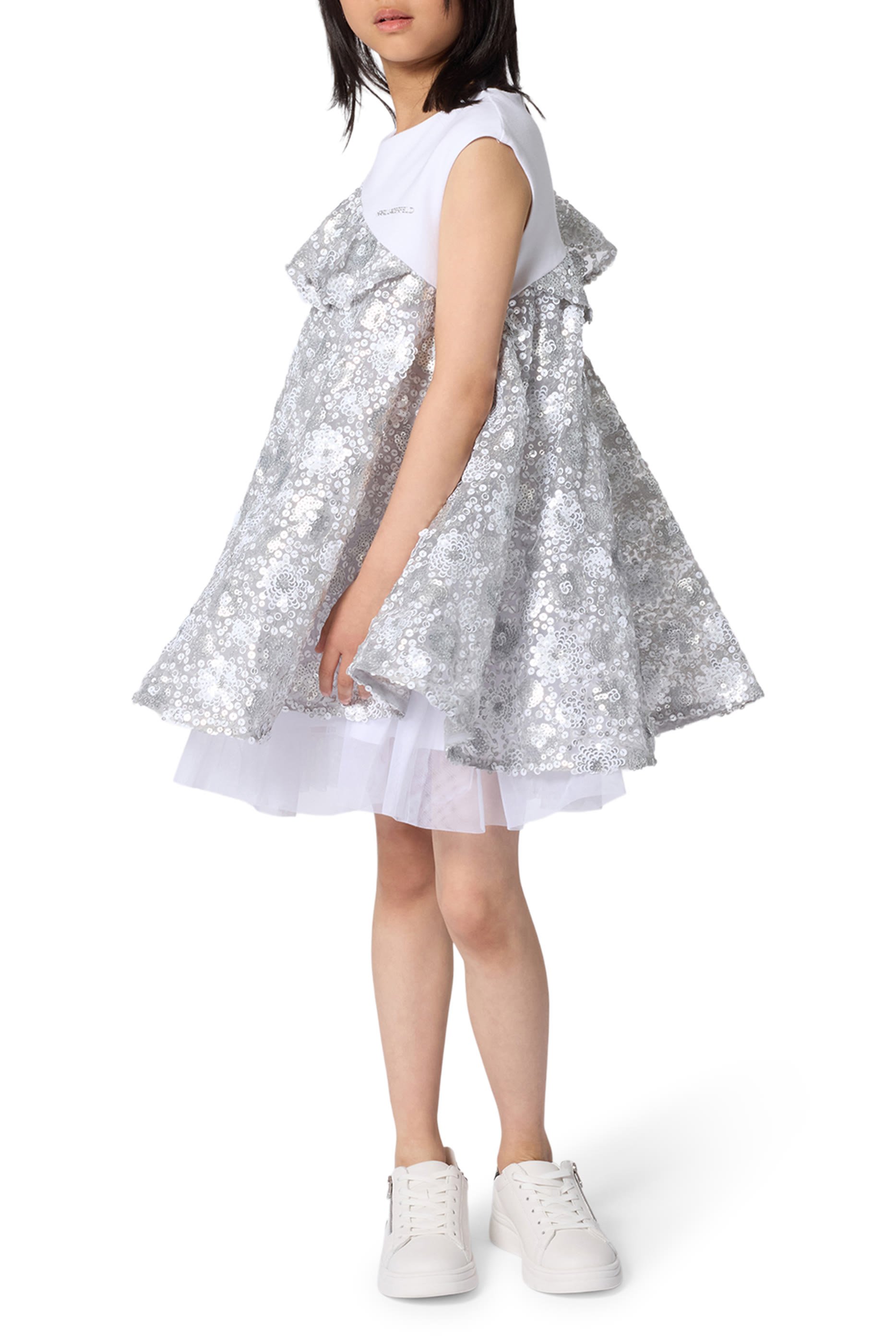 Kids One-Shoulder Sequin-Embellished Dress