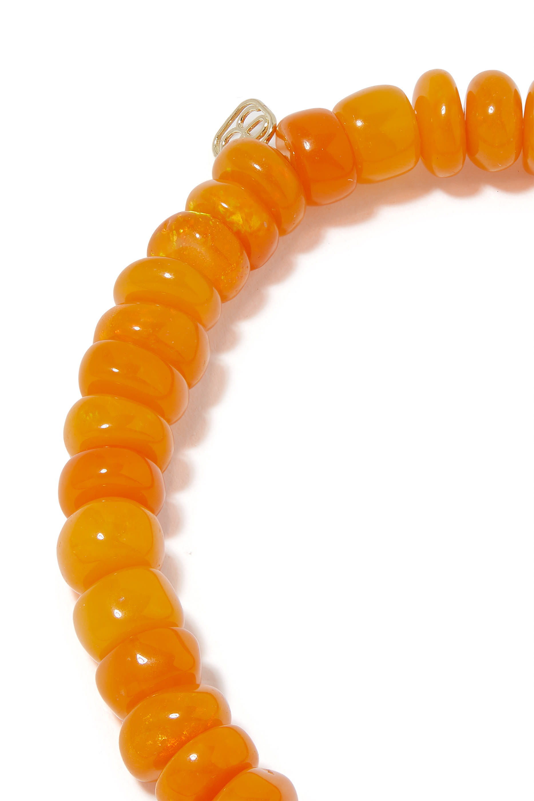 Cocktail Eternity Rondelle Beaded Bracelet, 14k Yellow Gold & Orange Opals