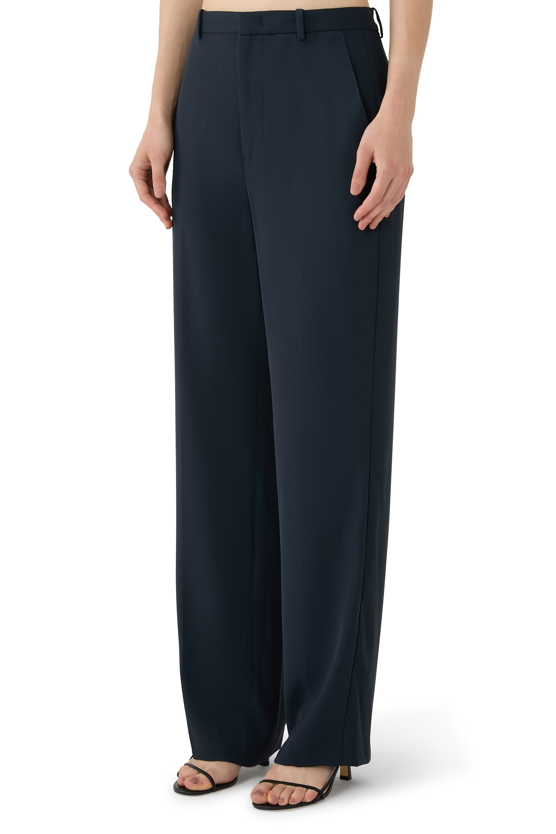Elsa High-Rise Crepe Straight-Leg Trousers