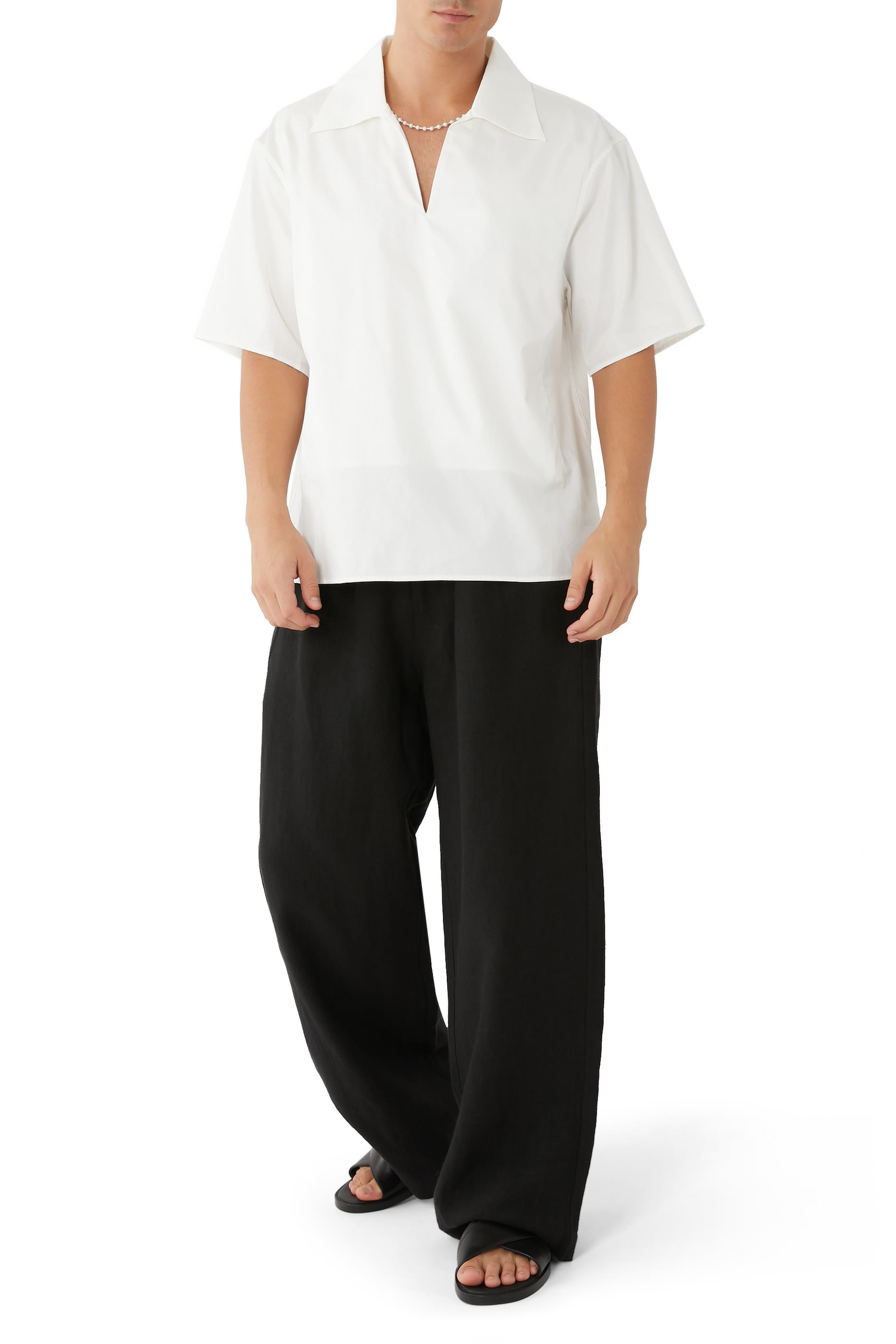 Wide Leg Linen Trousers