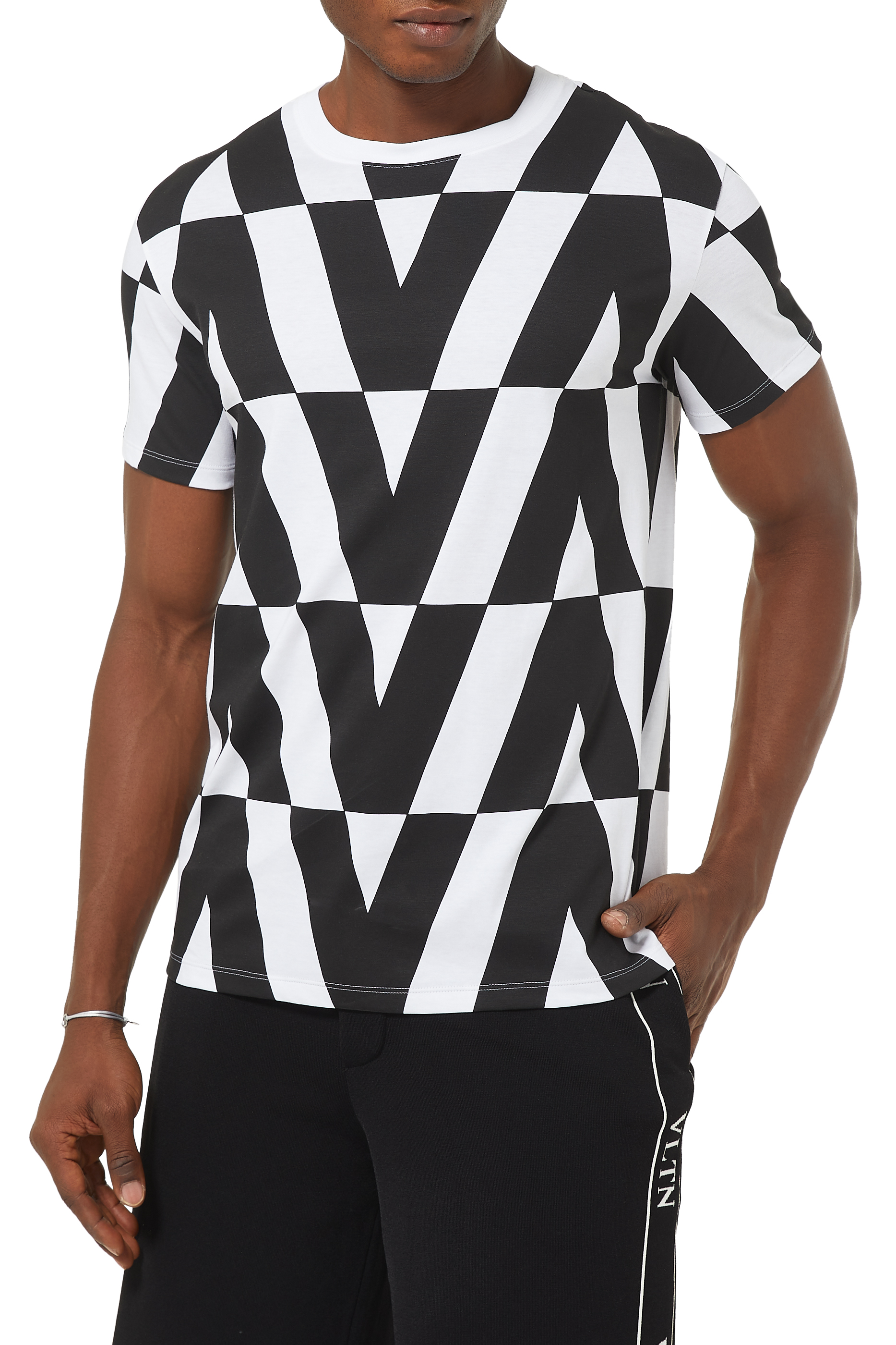 Macro Optical Valentino Print T-shirt