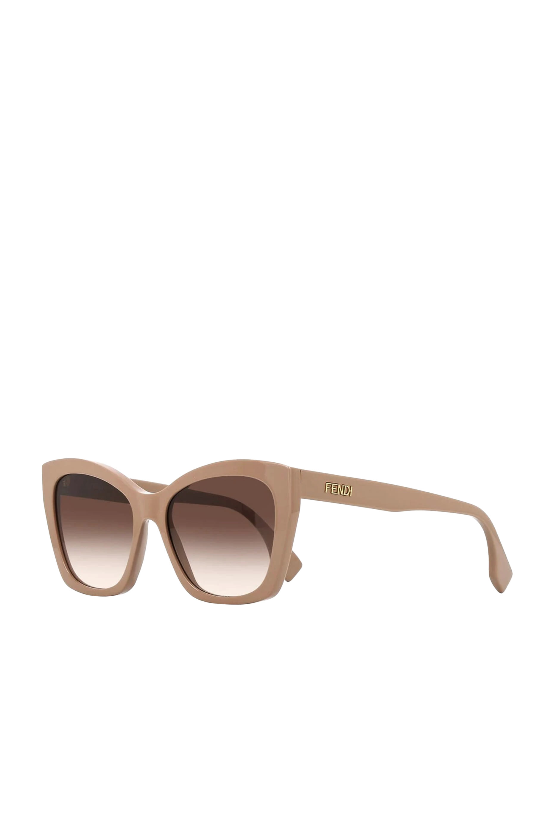 Lettering Brown Square Sunglasses