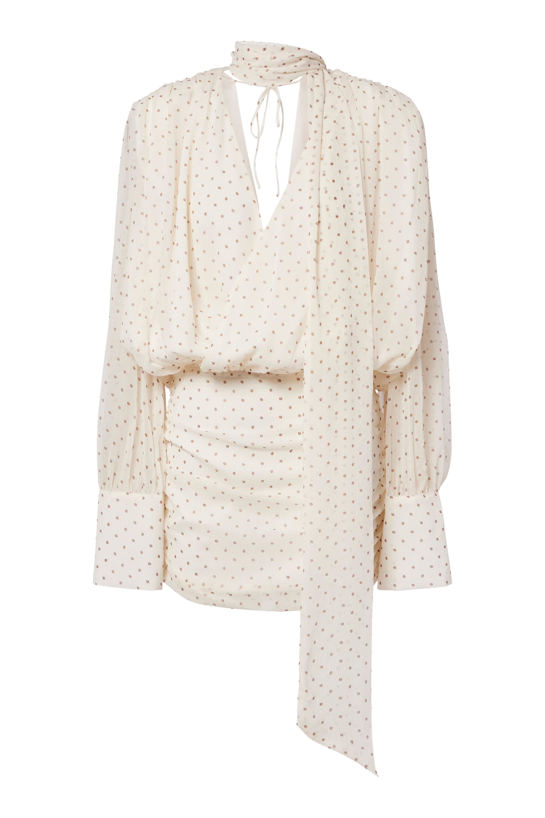 Chiffon Long Sleeves V-Neck Dress