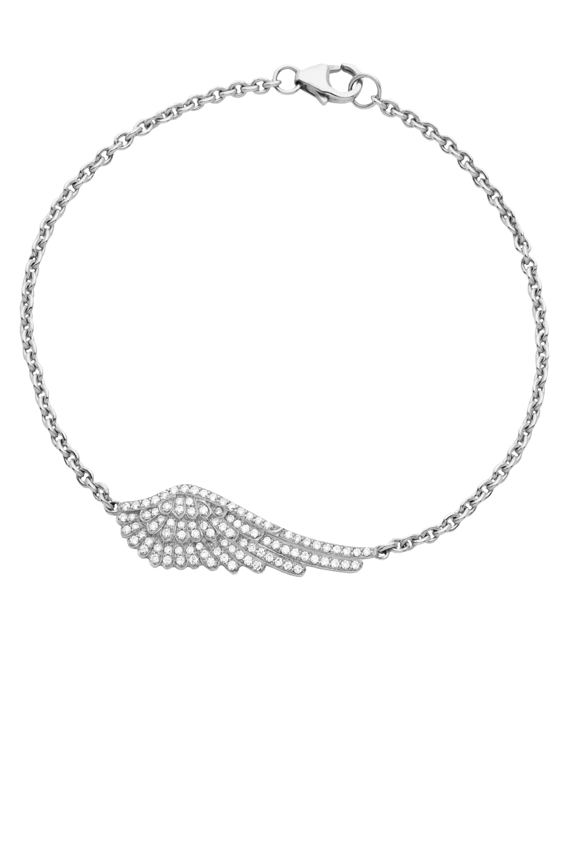Wings Classic Mini Icons Diamond Bracelet in White Gold