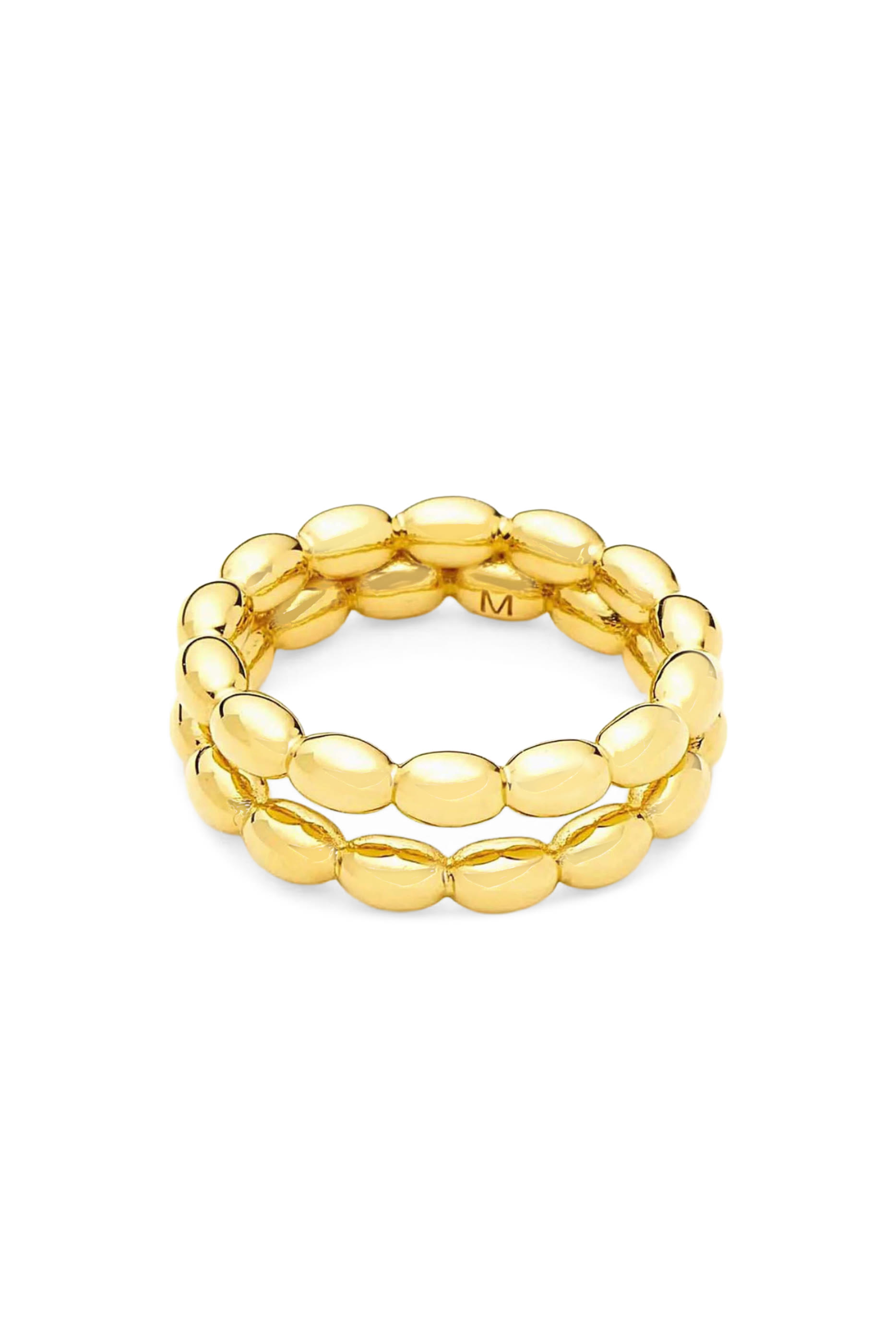 Molten Olive Stacked Ring, 18k Recycled Gold Plating on Brass