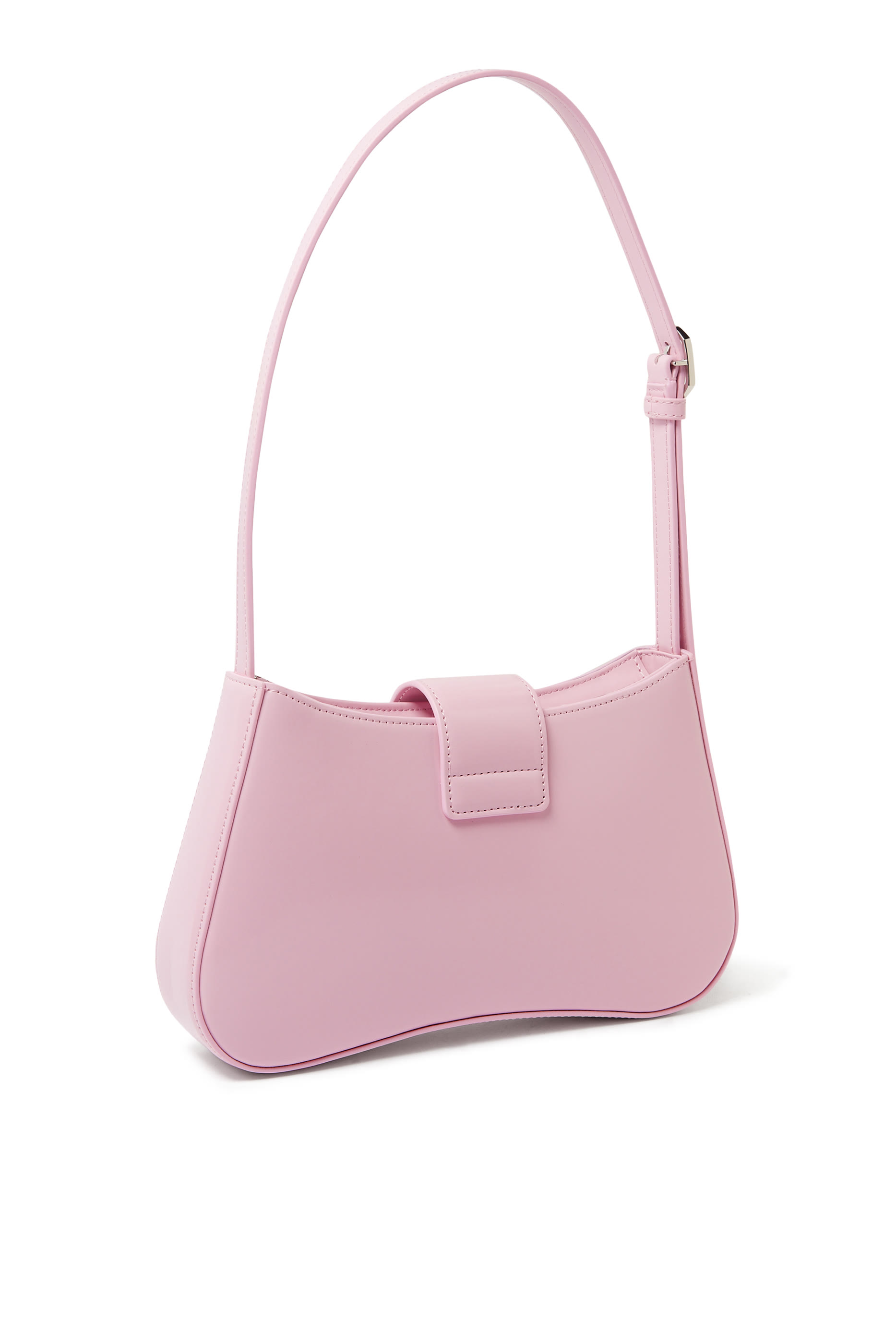 Hobo Shoulder Bag with Logo Buckle