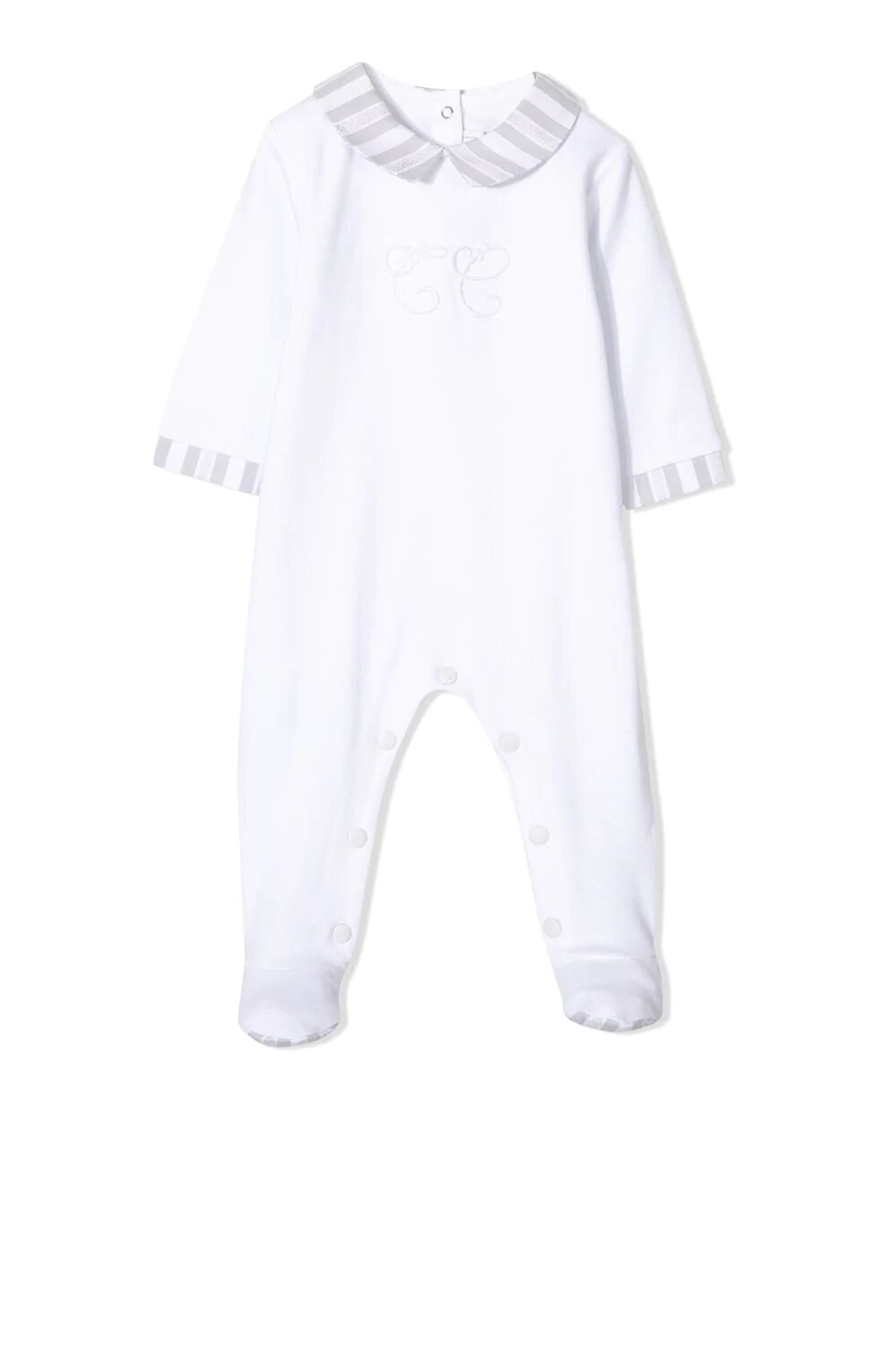 Logo Embroidered Cotton Romper