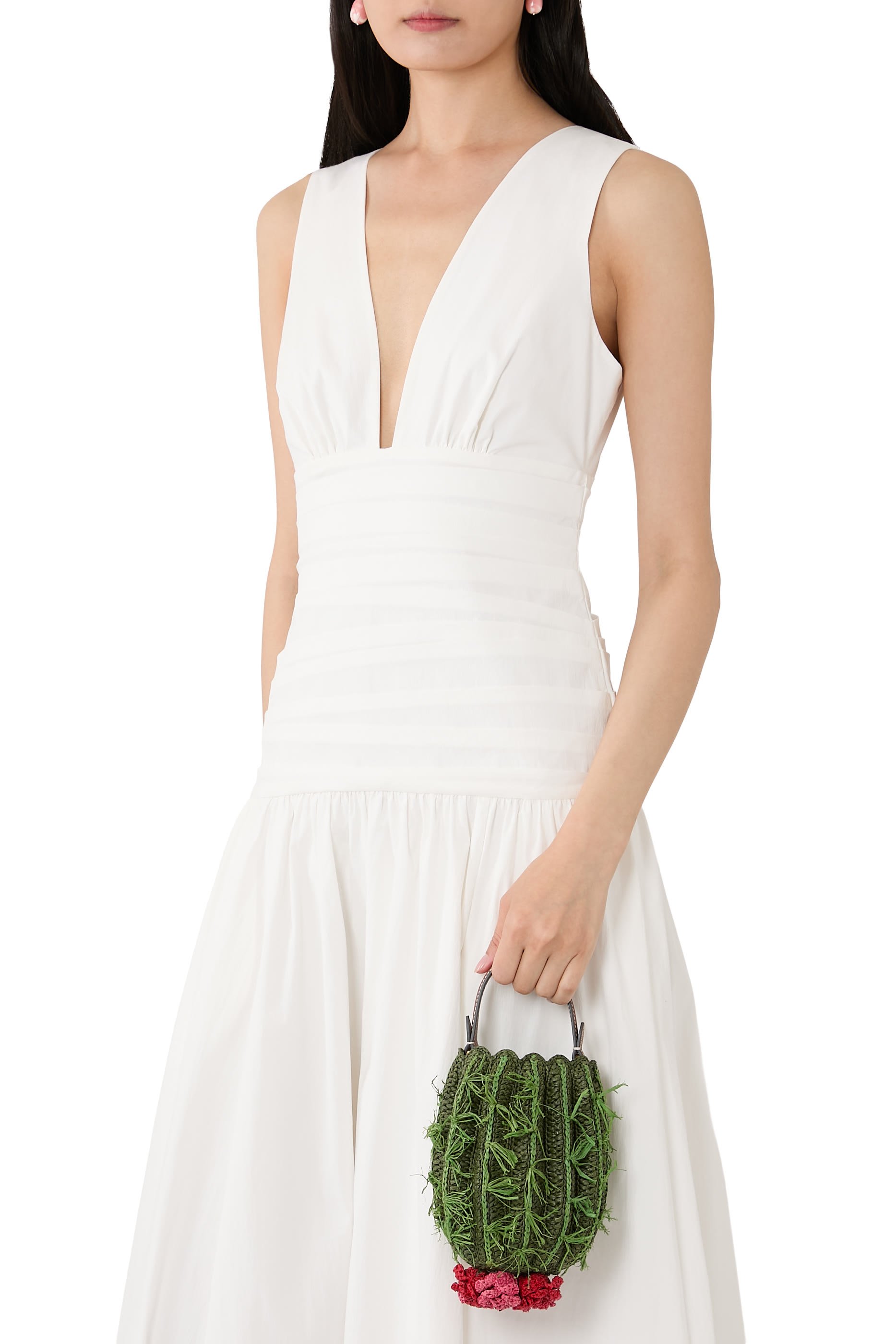 Raffia Cactus Crossbody Bag