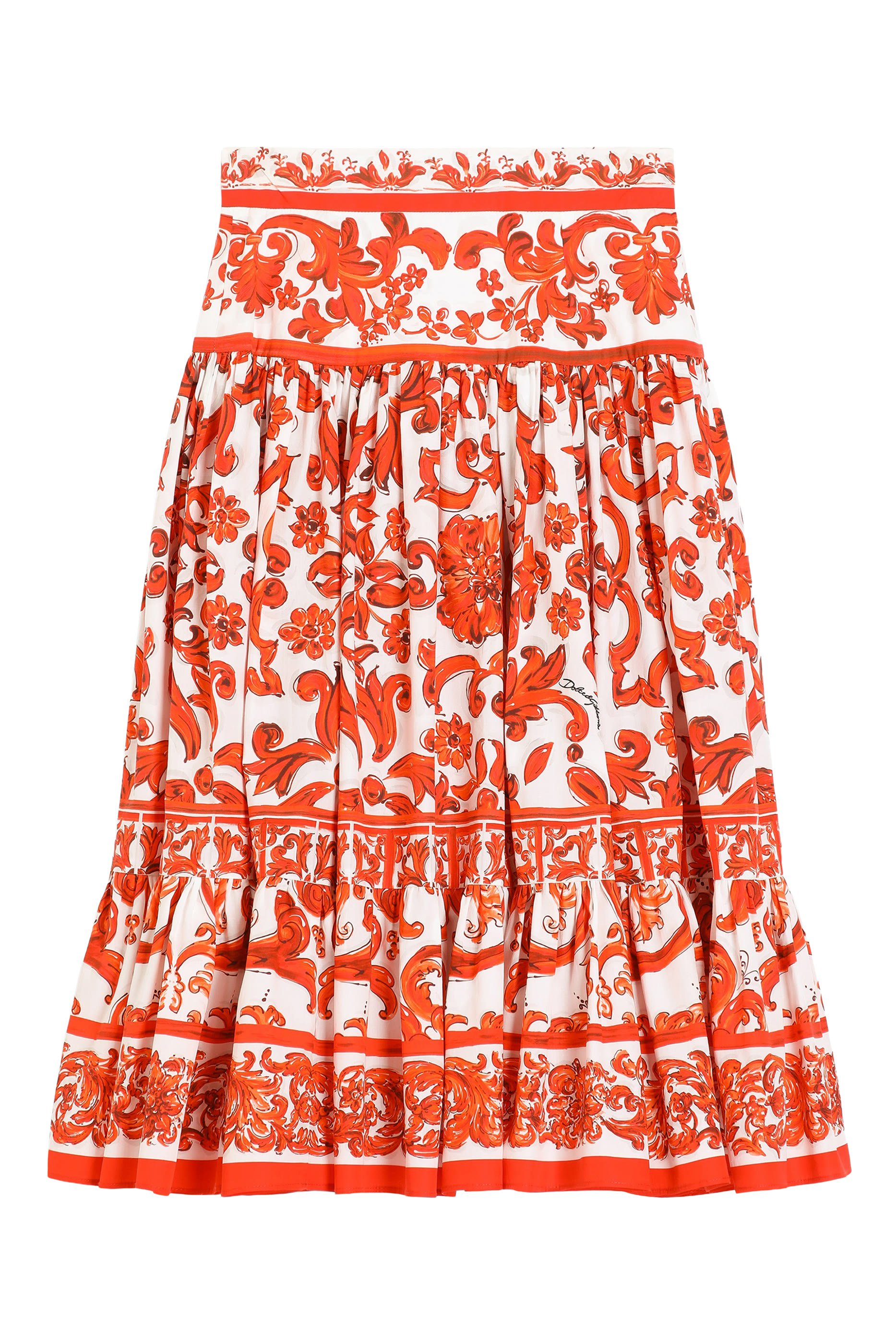 Kids Majolica-Print Poplin Skirt