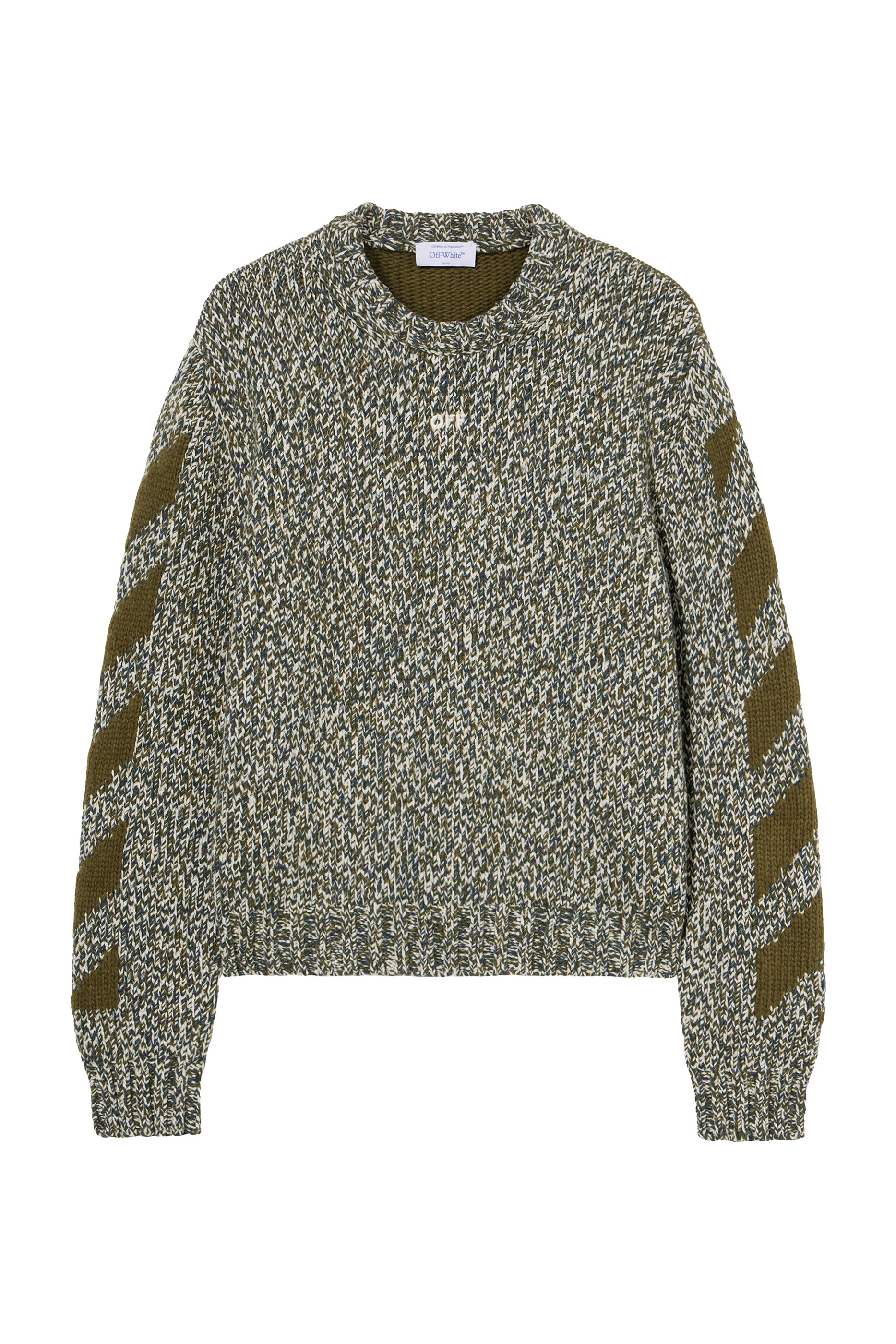 Diagonal Arrow Mouliné Knit Crewneck Sweater