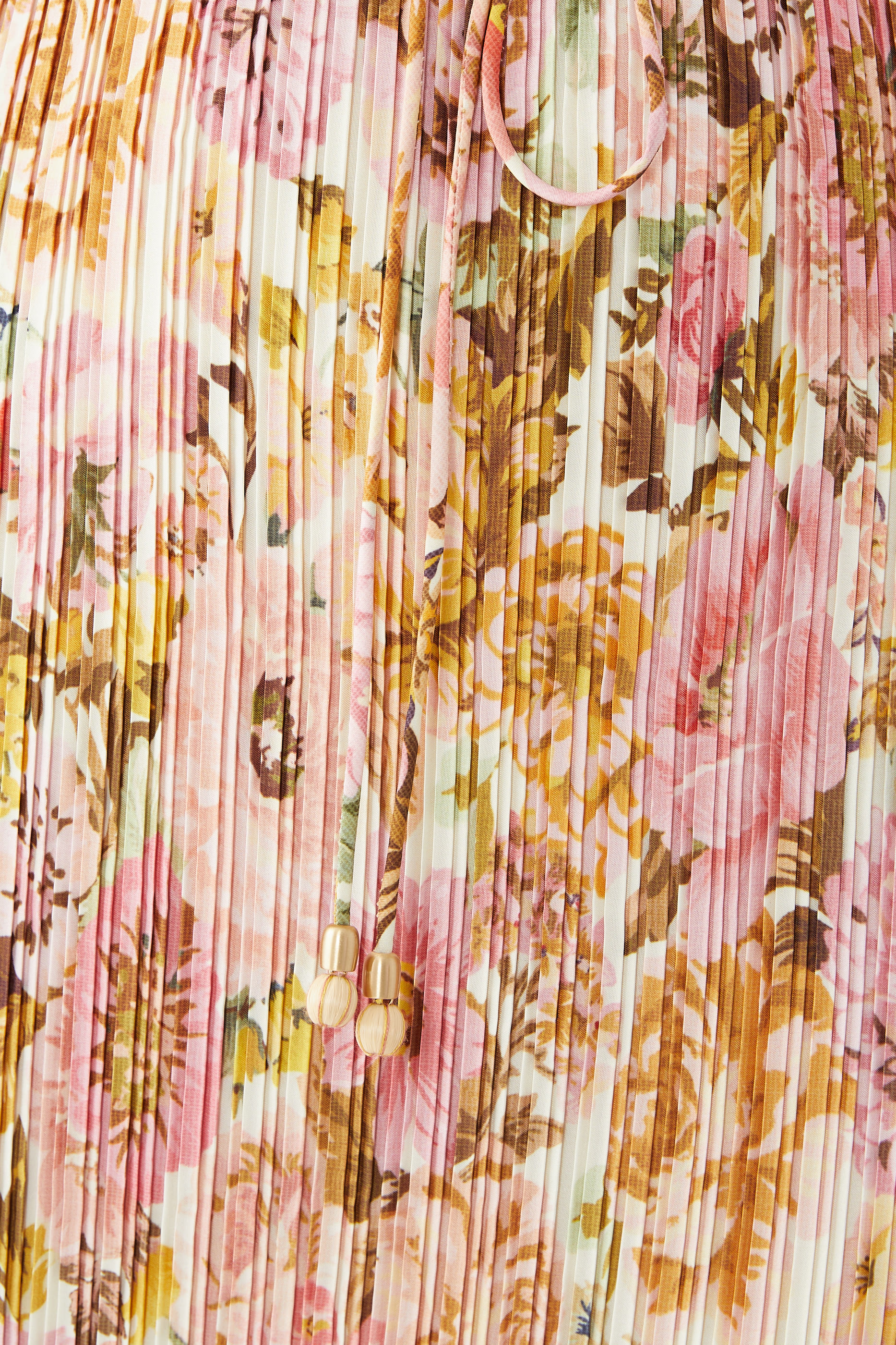 Golden Pleated Slip Dress