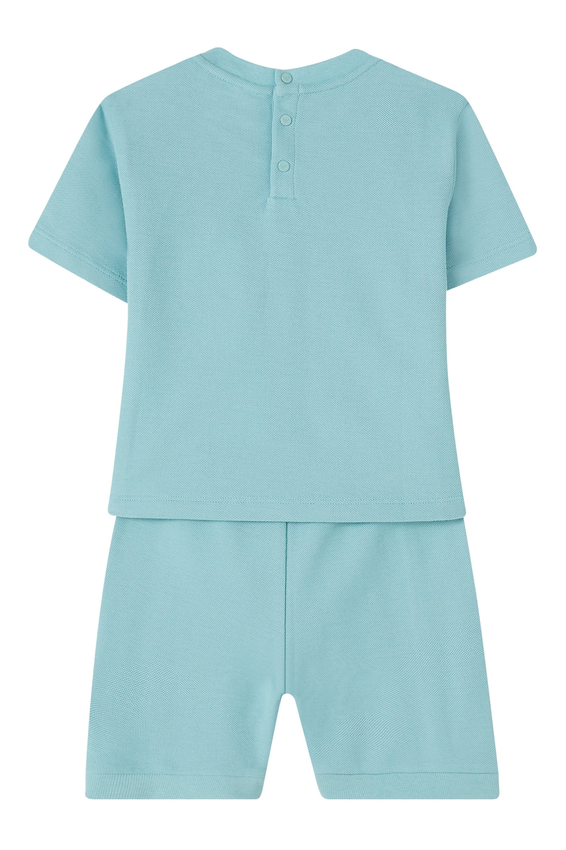 Kids Logo Piqu&eacute; T-Shirt and Shorts Set