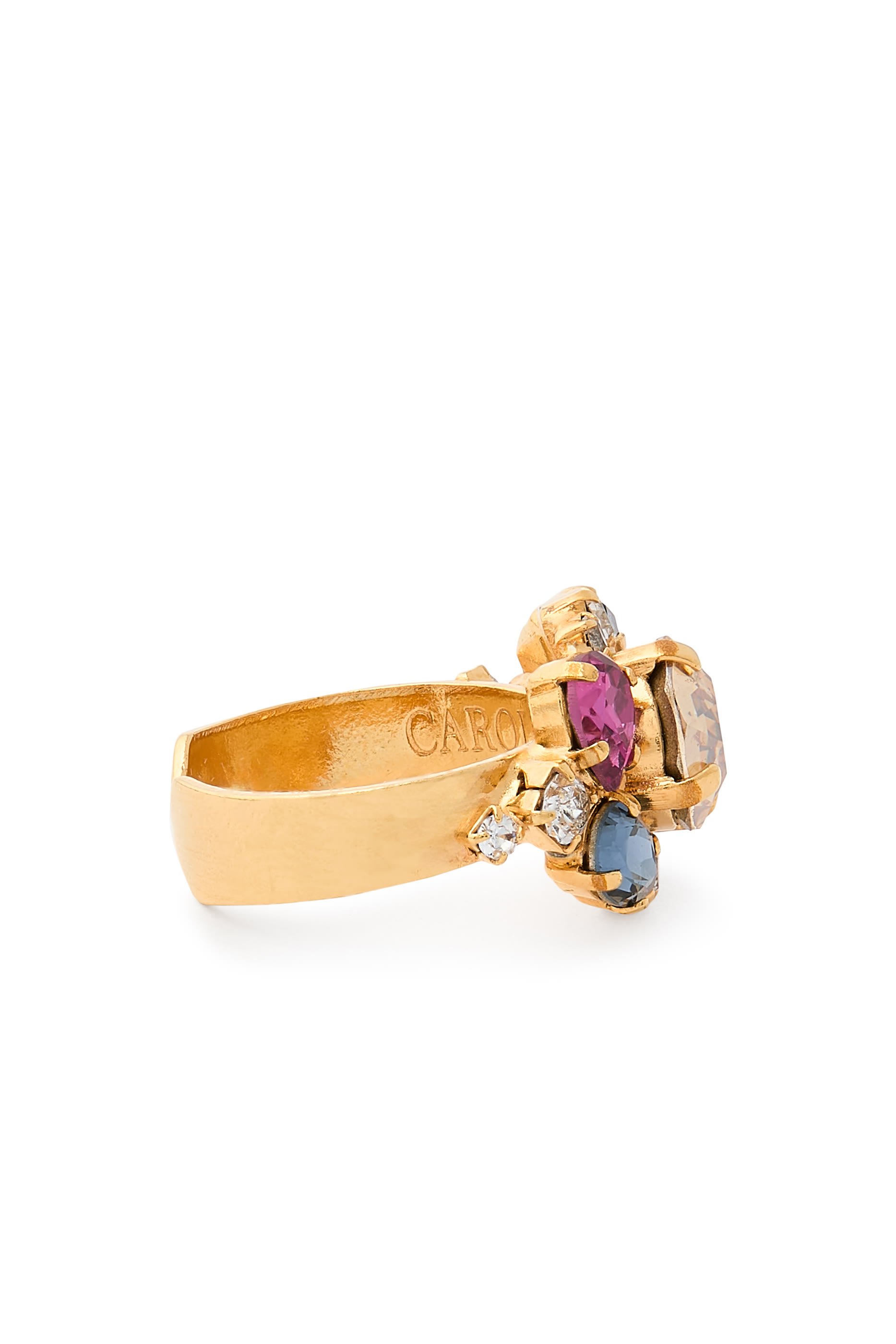 Molly Ring, 18k Gold Plated Brass & Crystals