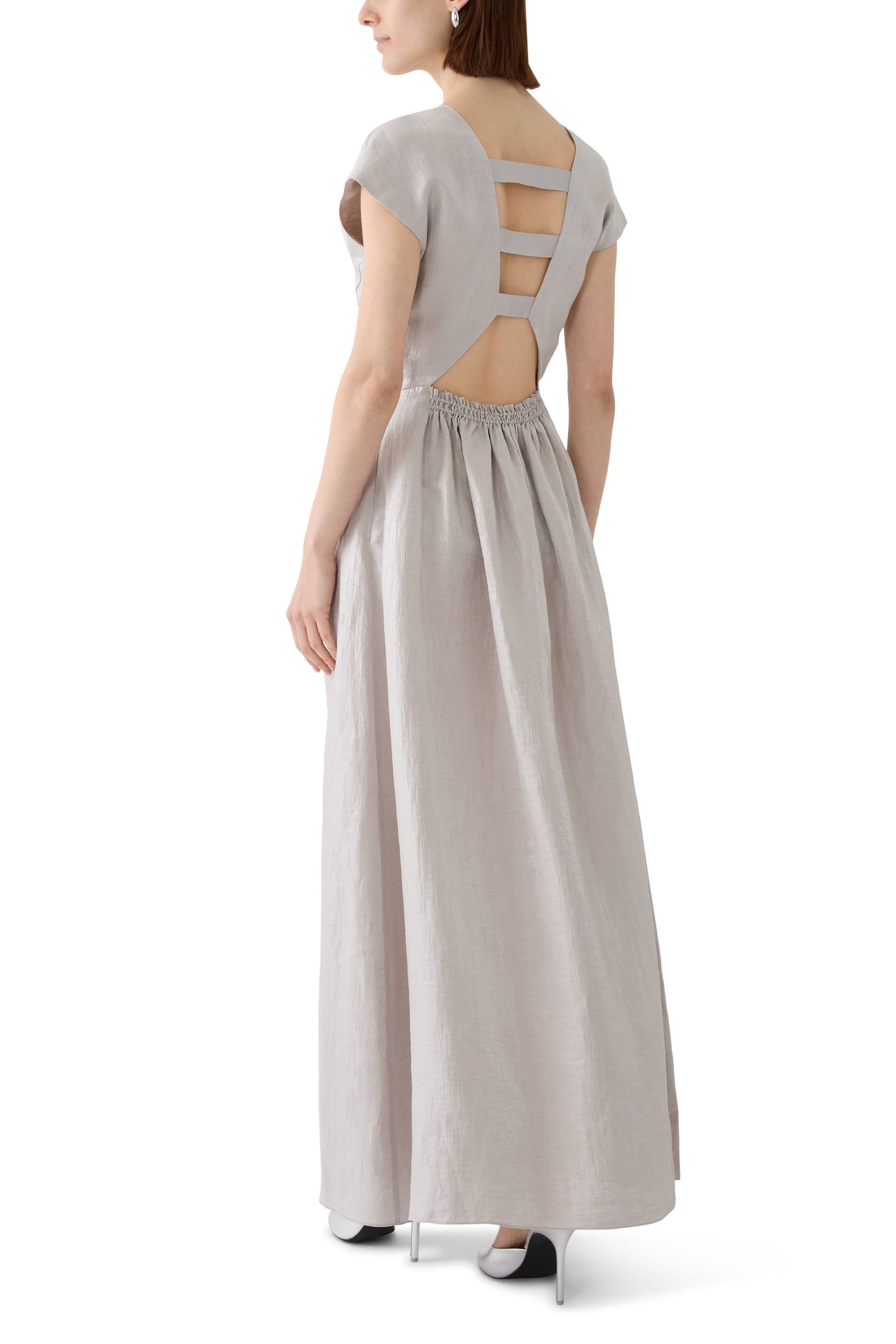 V-Neck Linen Maxi Dress