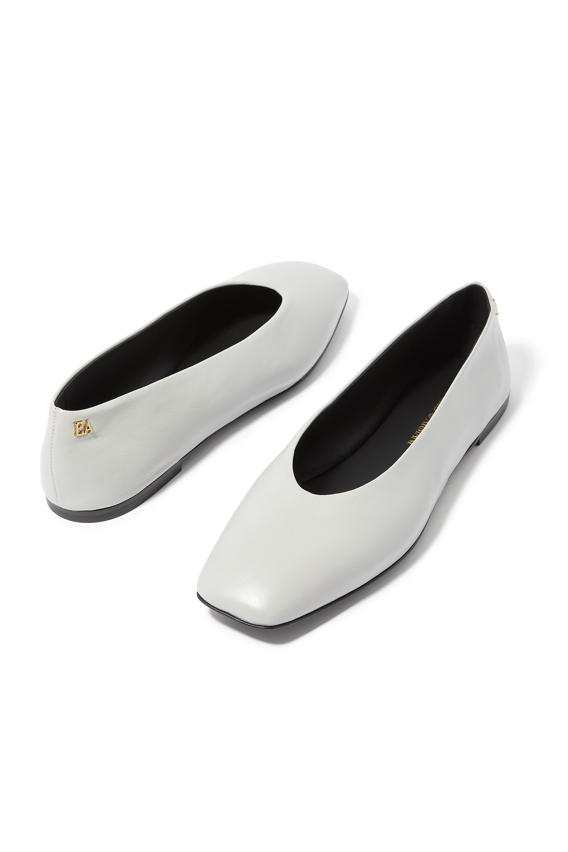 Nappa Leather Square-Toed Ballerinas