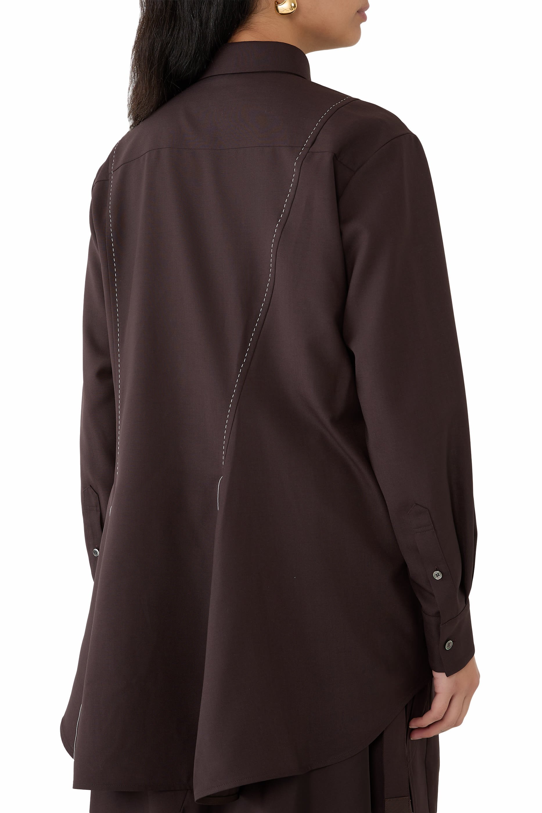 Suiting Fabric Button-Up Shirt