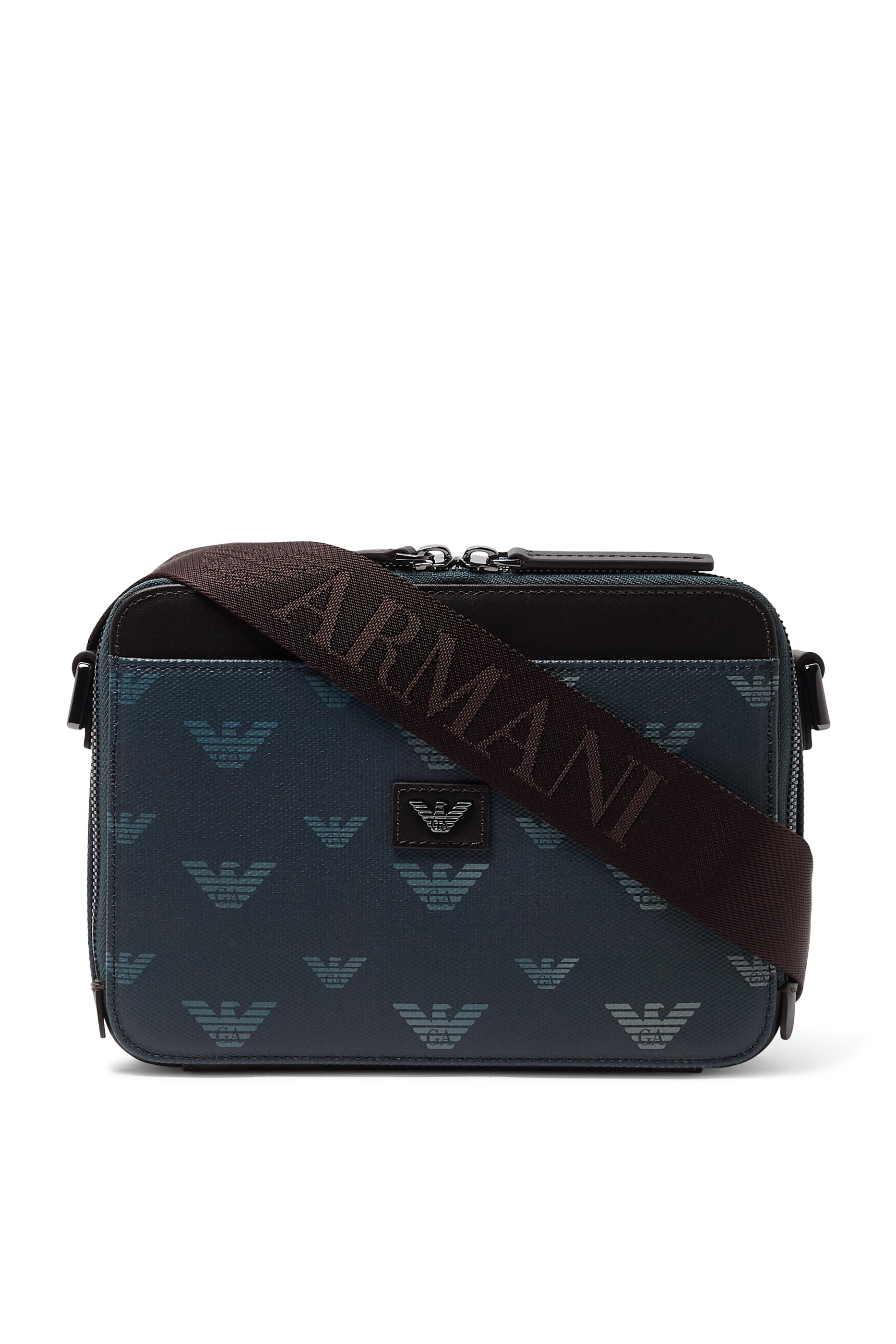 All-Over Eagle Crossbody Coated-Canvas Bag