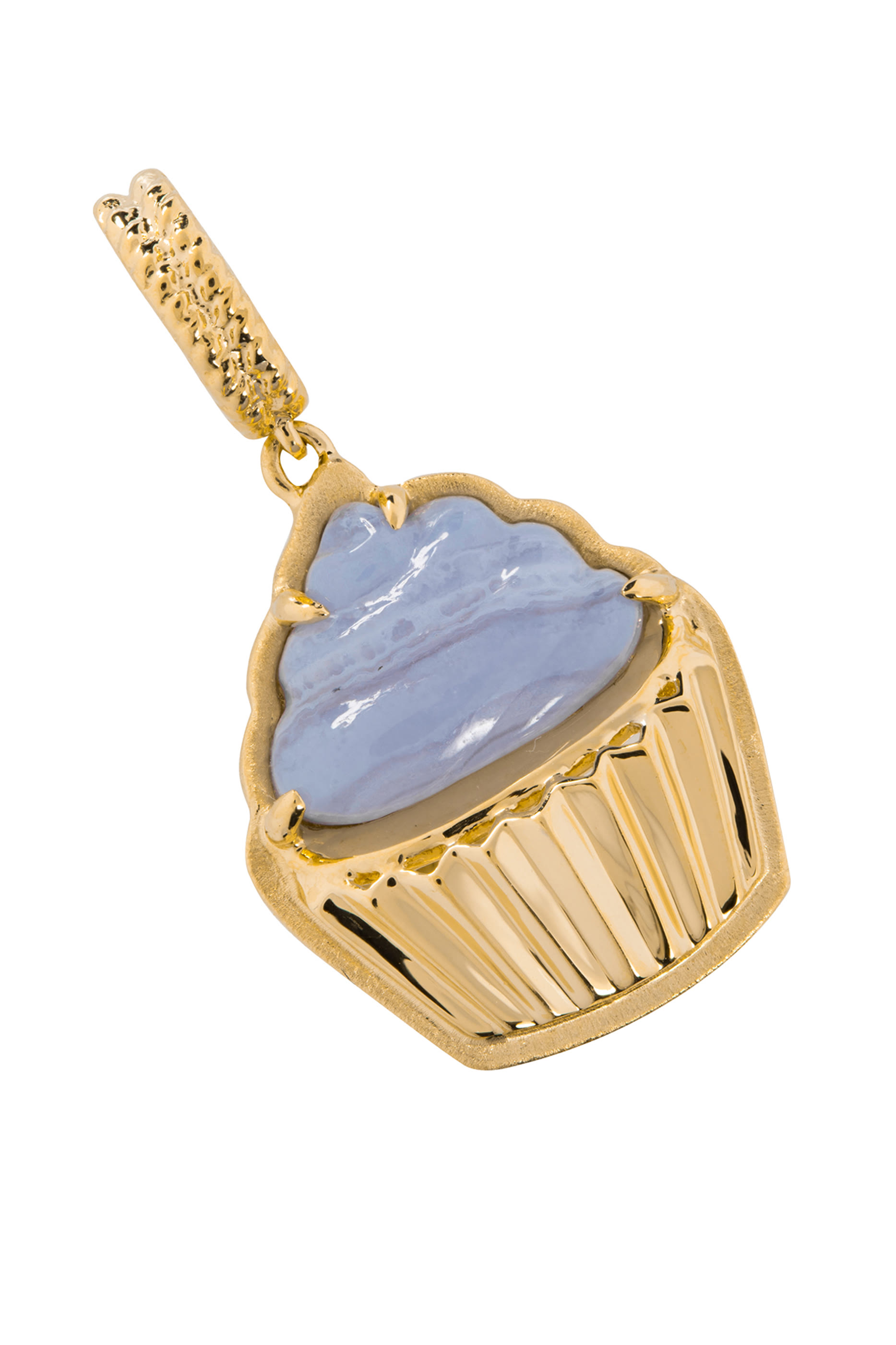 Cupcake Charm, 18K Yellow Gold & Blue Agate