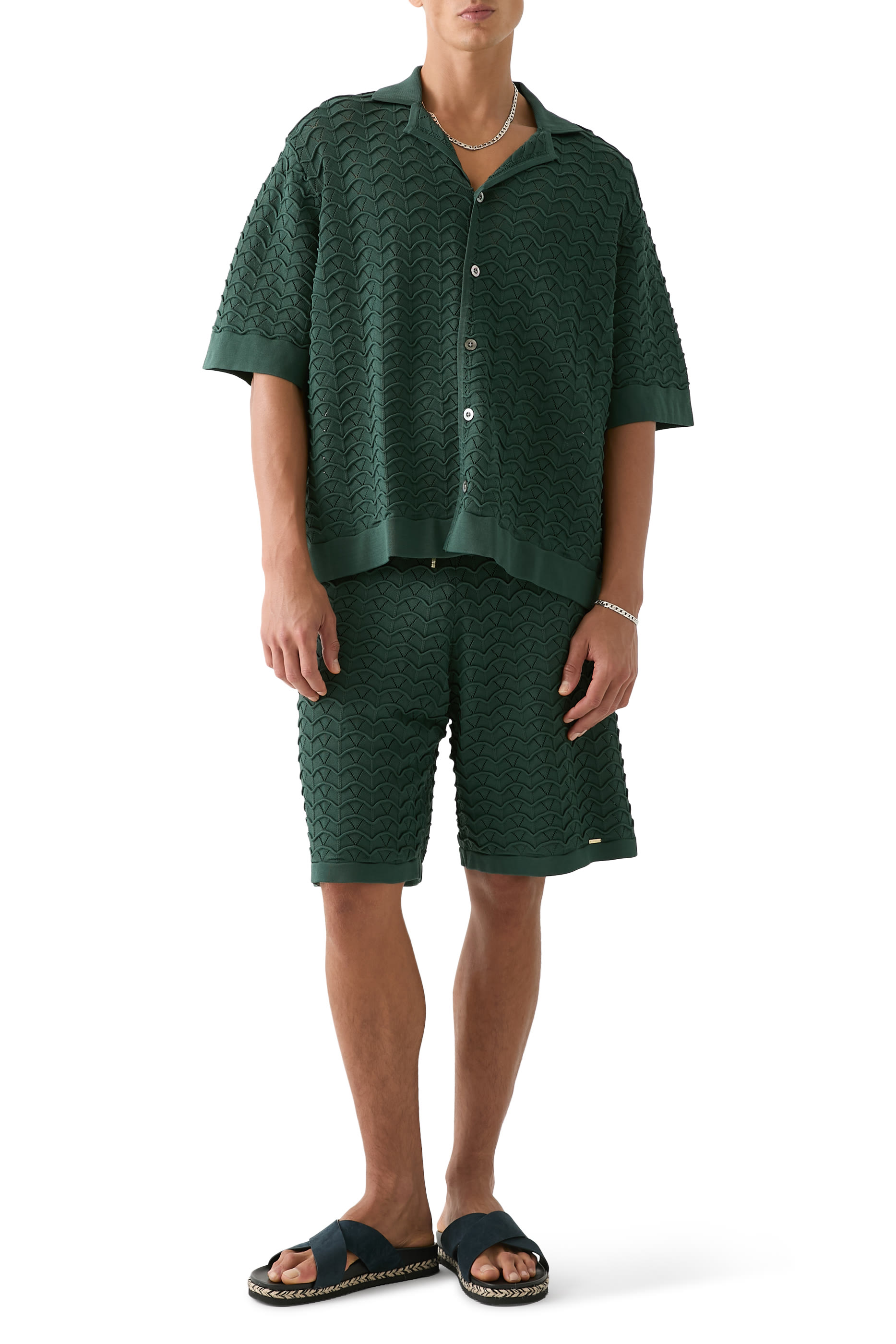 Ripple Rayon Knit Shorts