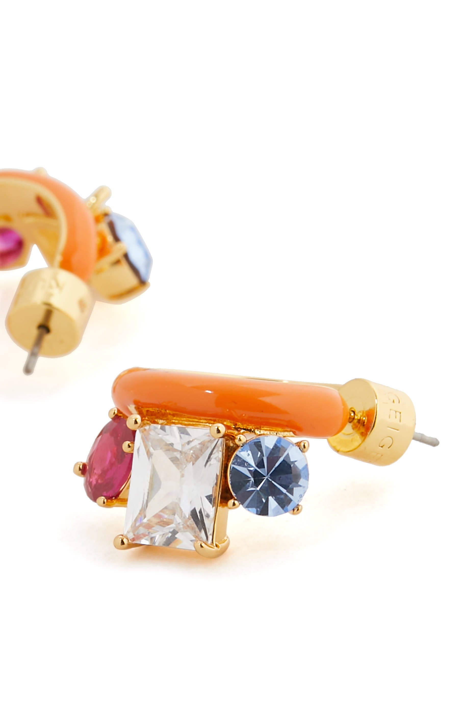 Enamel Huggie Earrings