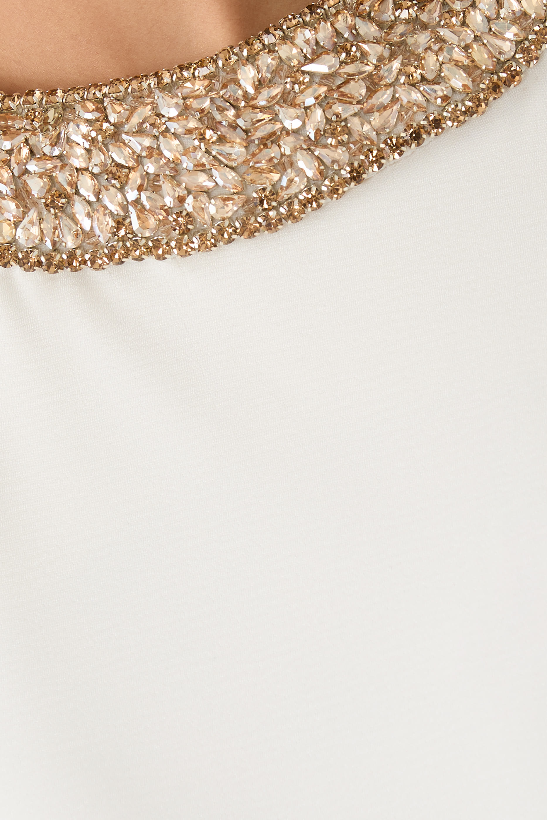 Crystal Embellished Neck Detail Dress