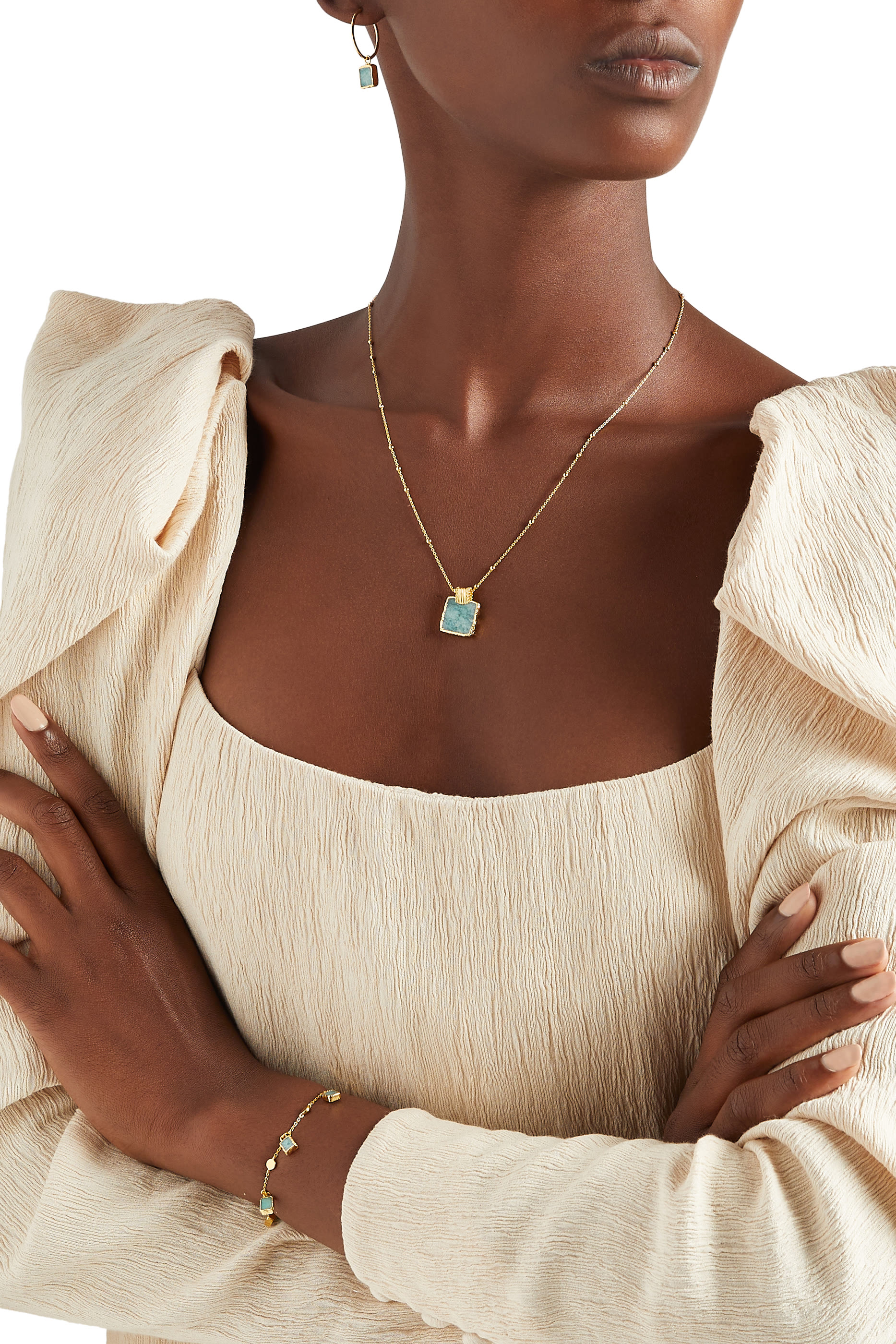 Amazonite Lena Bracelet in 18kt Gold-Plated Sterling Silver