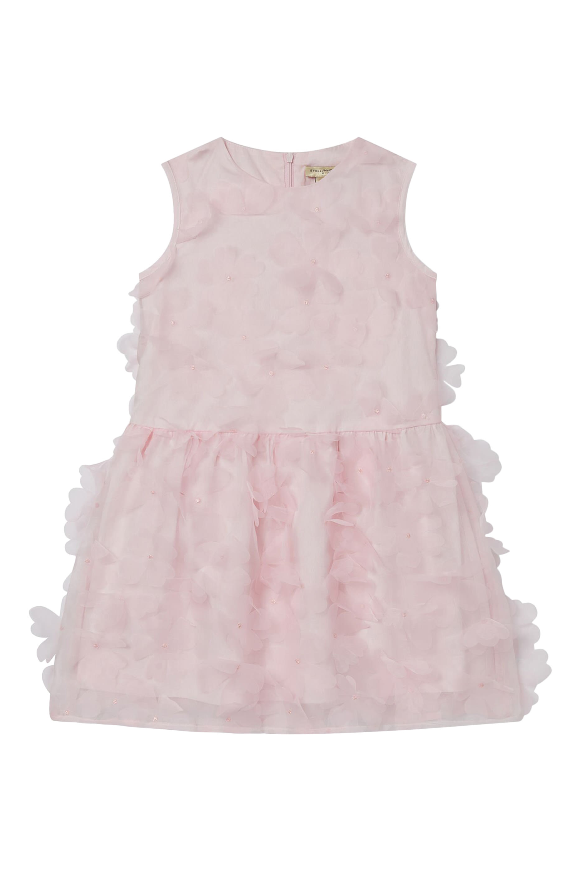 Kids Flower Appliqué Sleeveless Dress