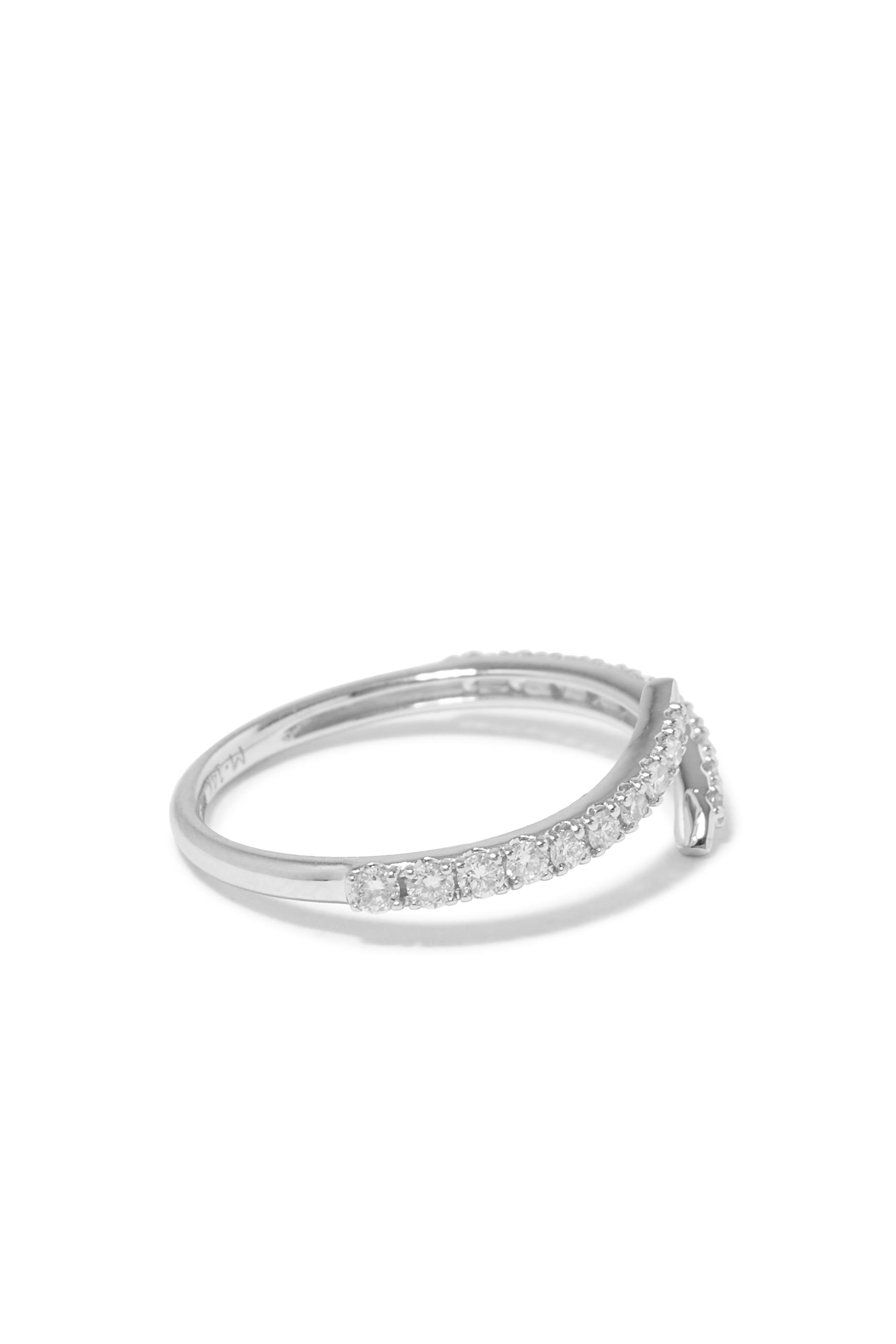 Fine Open Claw Ring, 14K White Gold & Diamond