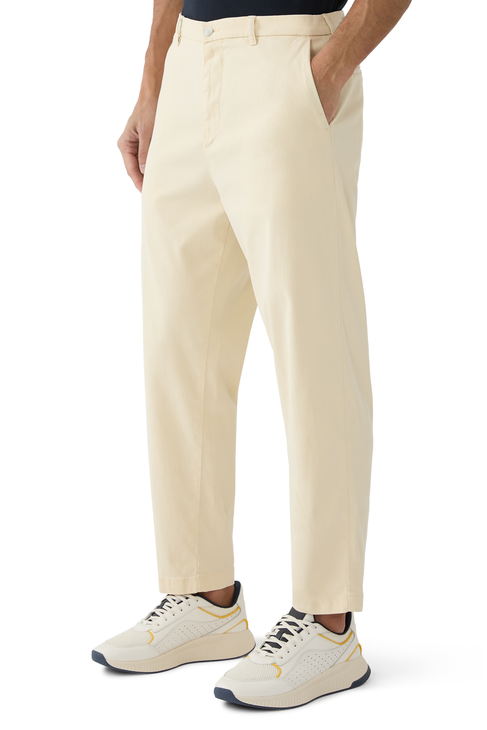 Regular-Fit Pants in Stretch Cotton Blend