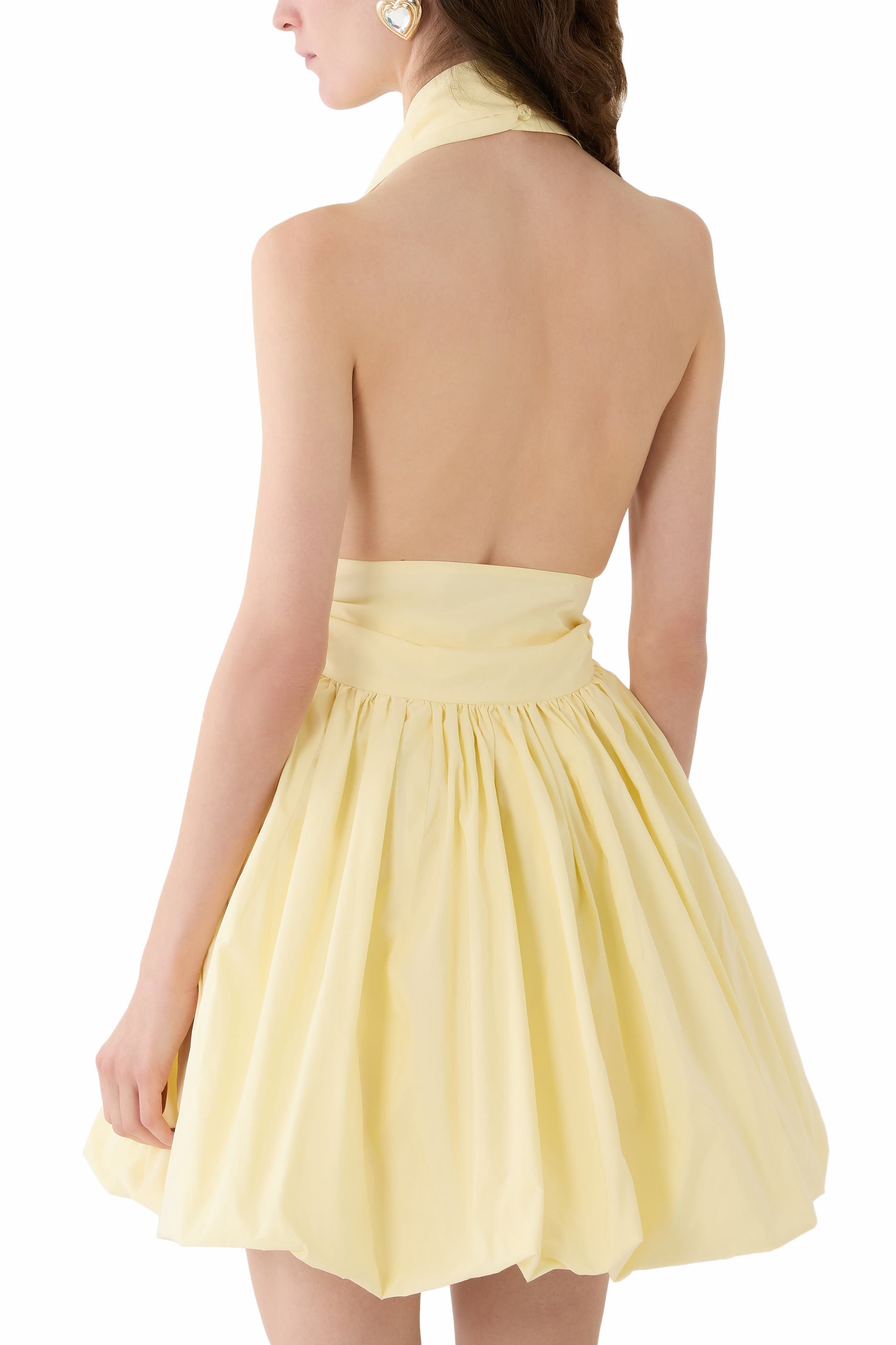 Knotted Recycled Faille Mini Bloomer Dress