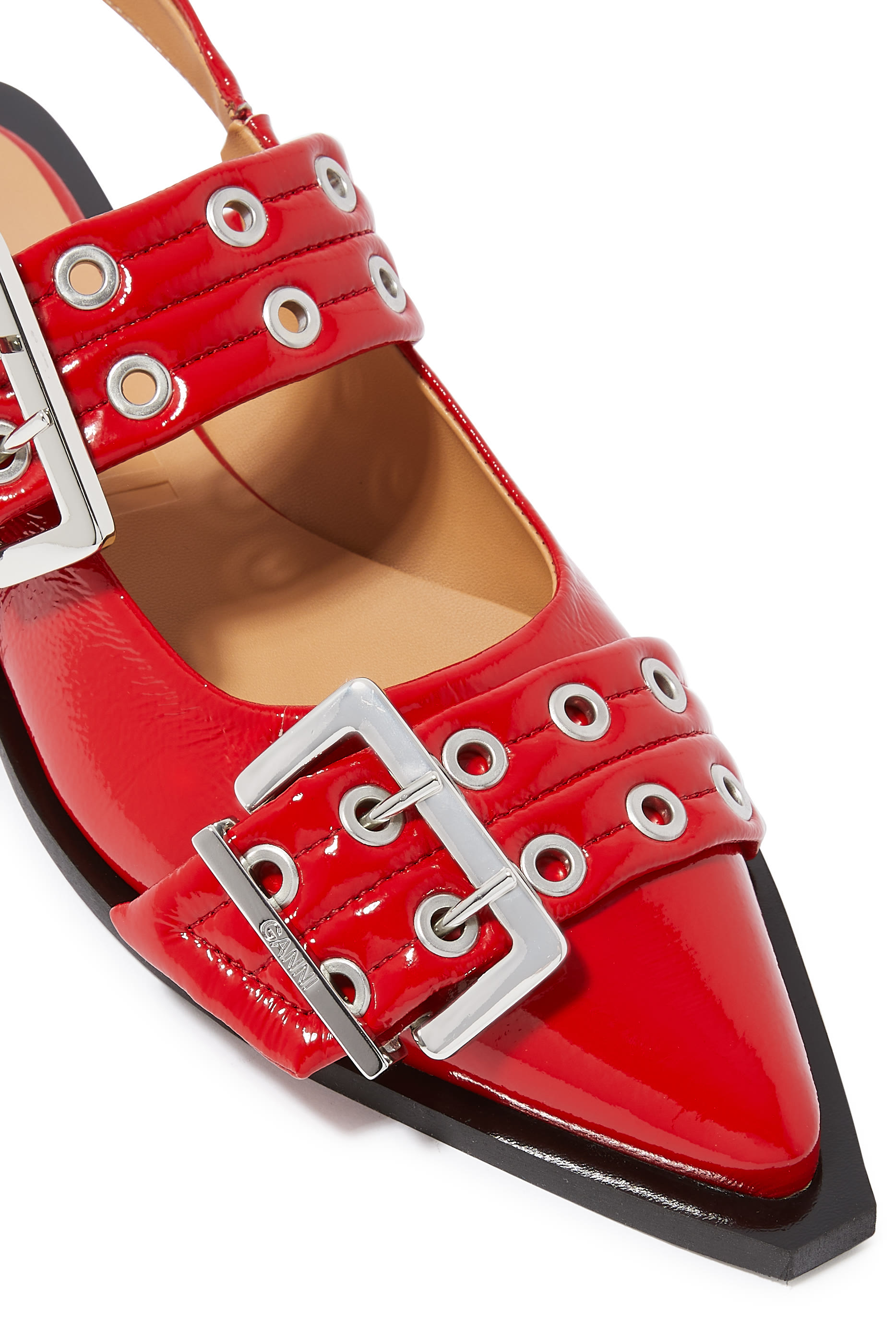 Wide Welt Buckle Ballerinas