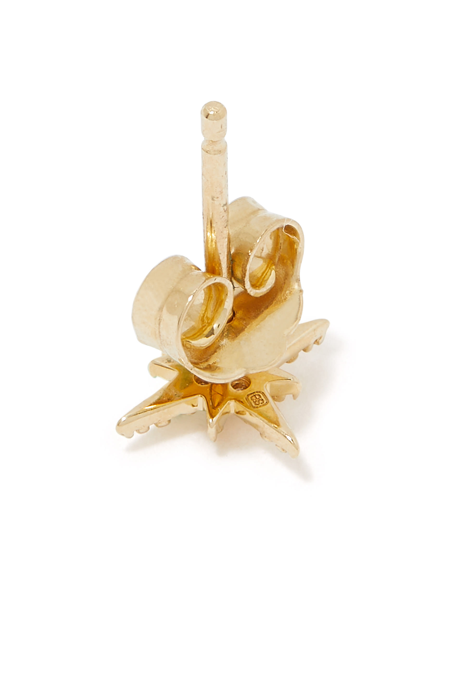 Starburst Single Stud Earring, 14k Yellow Gold & Diamonds