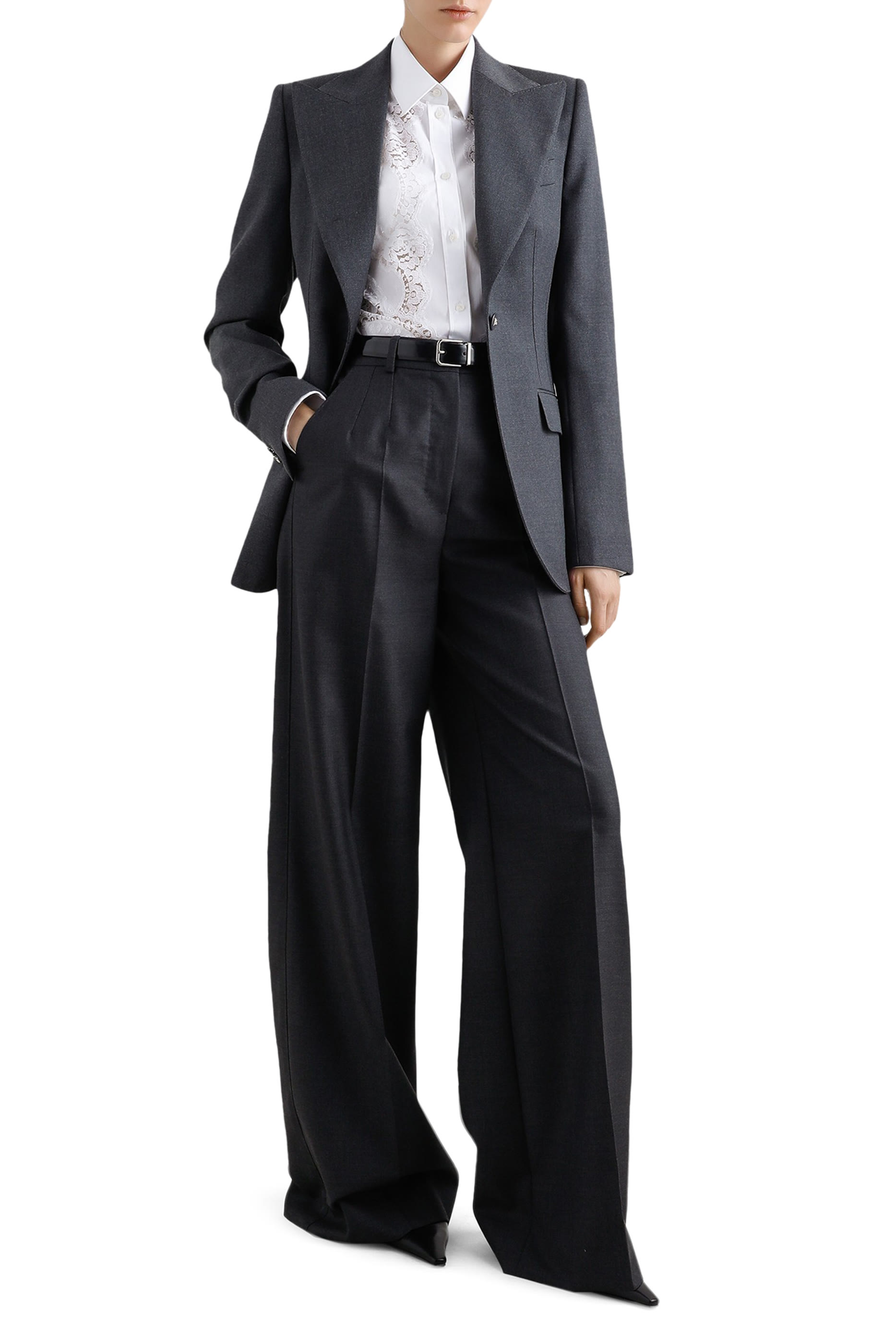 Lace Inlay Cotton Poplin Shirt