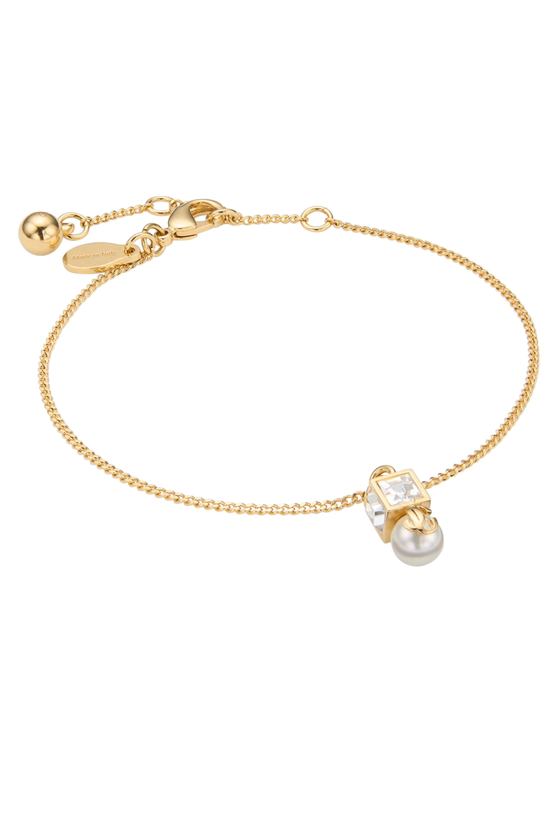 Pearl Cube Bracelet, Pearl &amp; Crystal