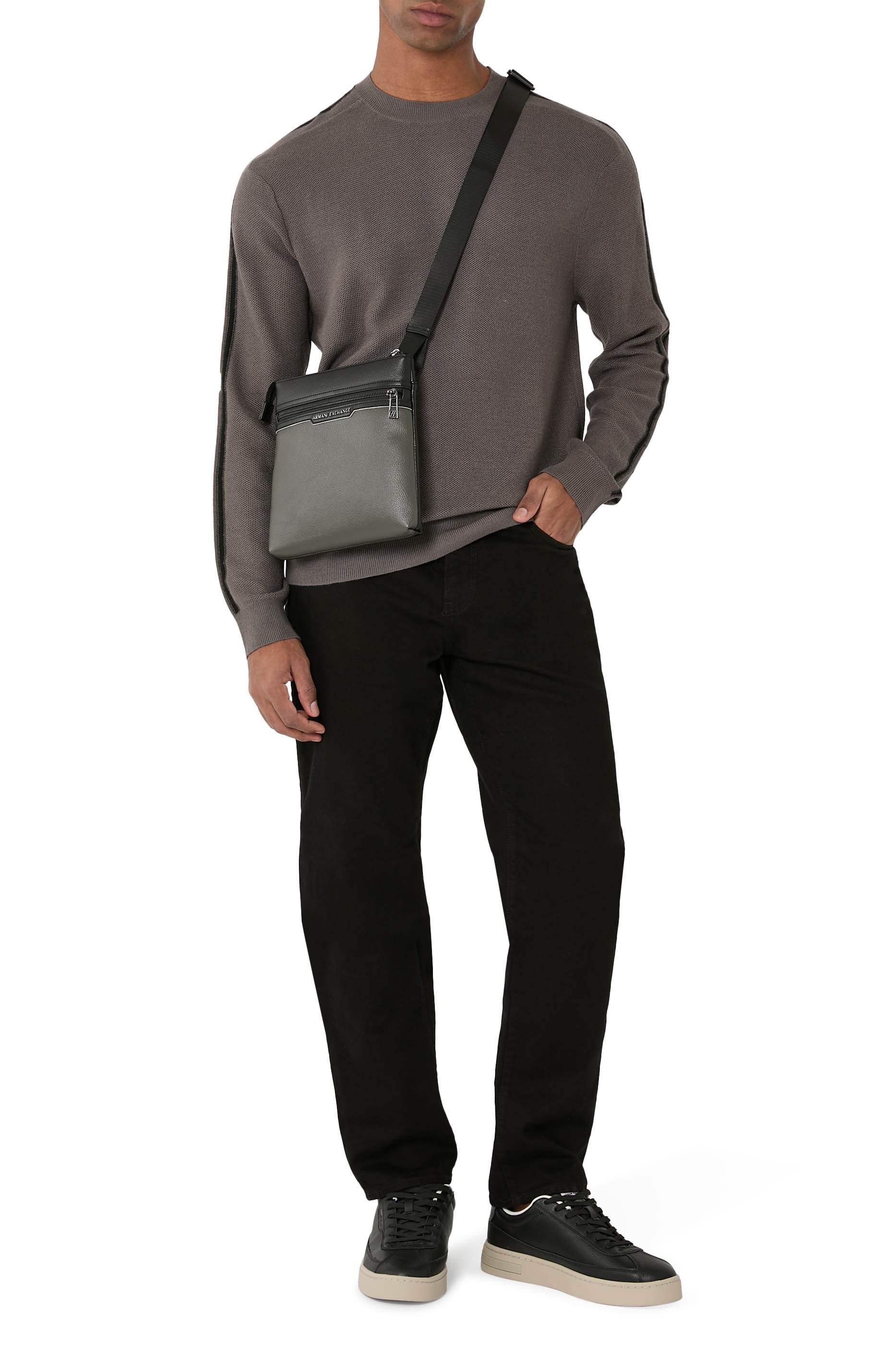 Cedric 2 Zippers Flat Crossbody Bag