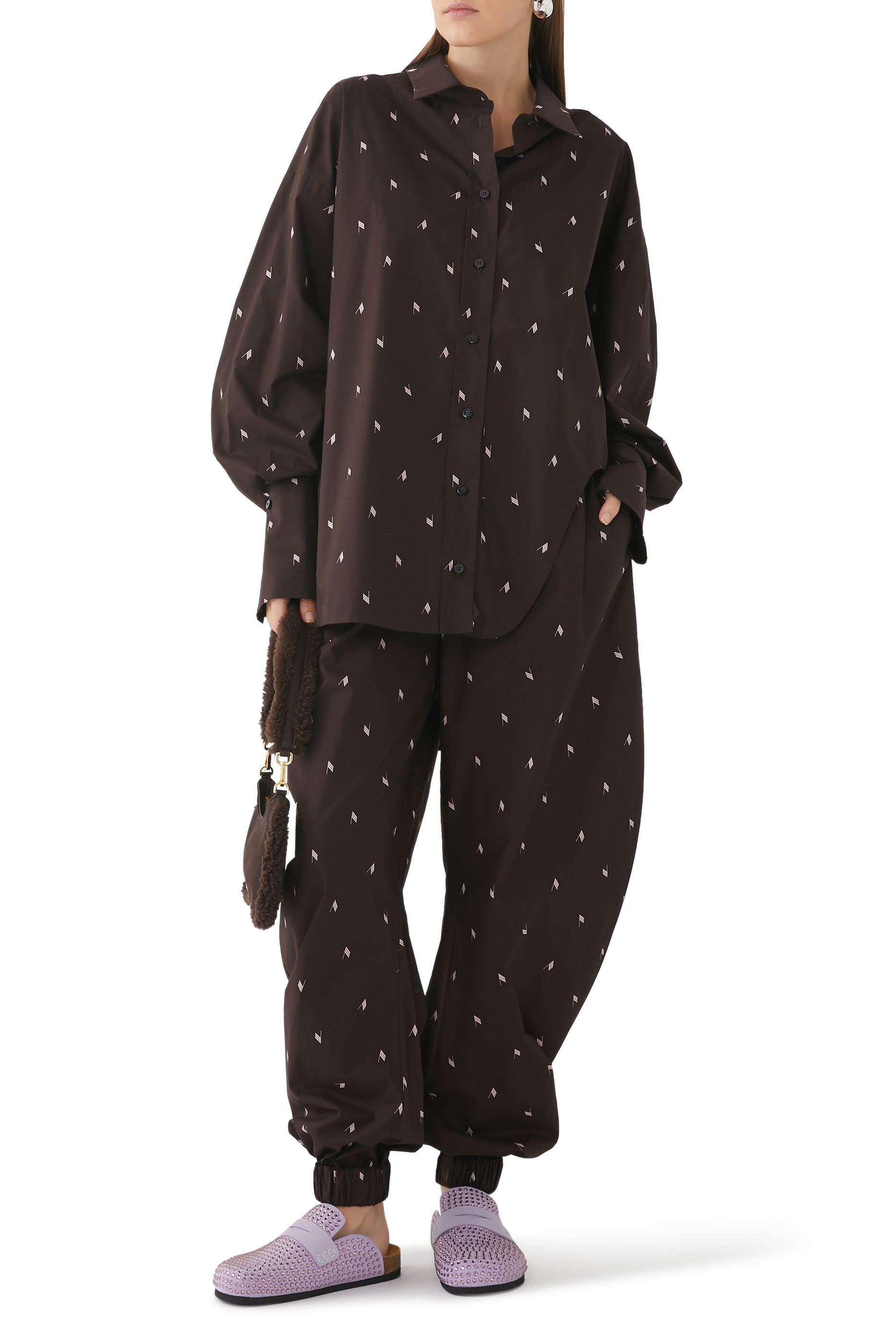 Long Logo Print Pants