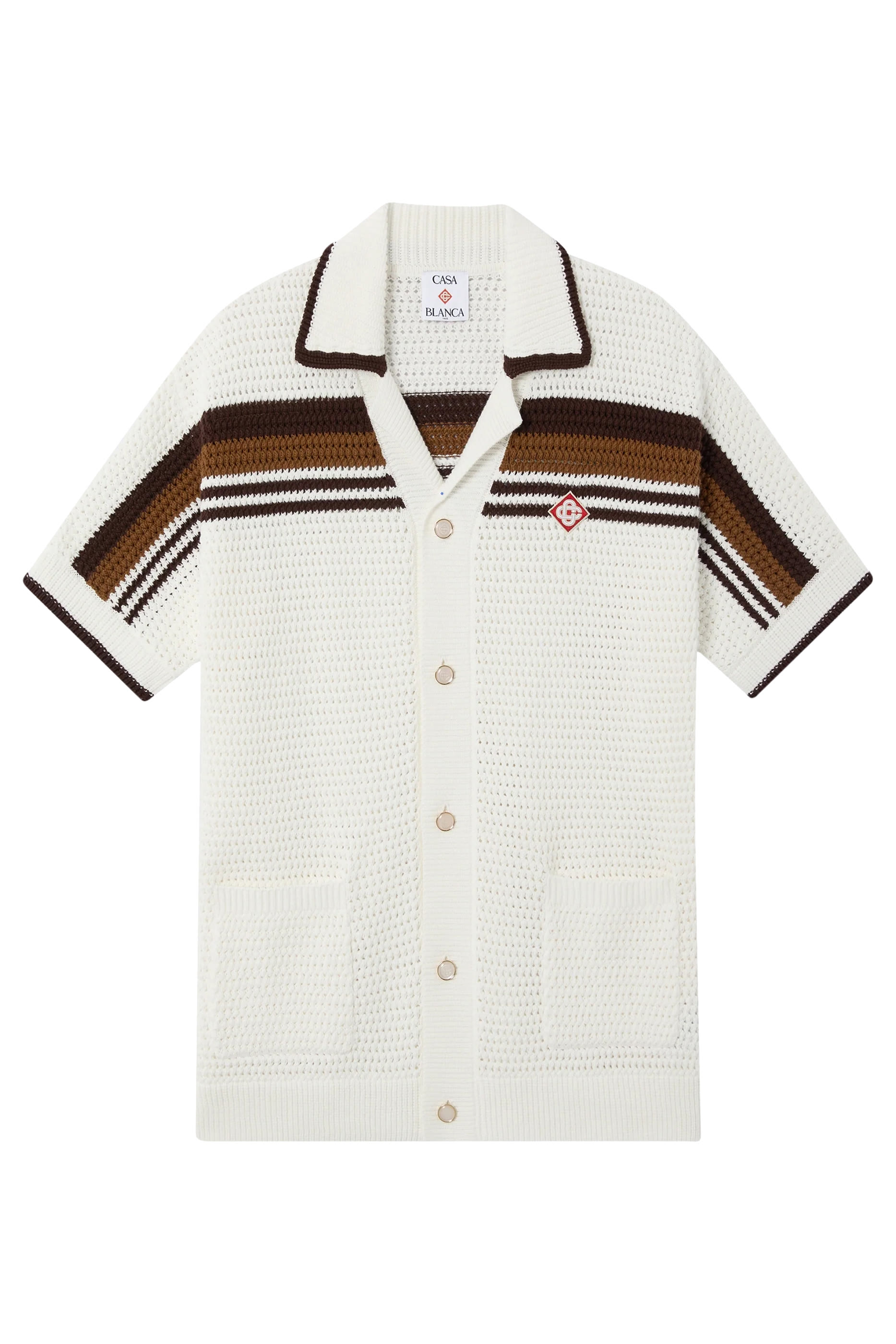 Tennis Stripe Crochet Shirt