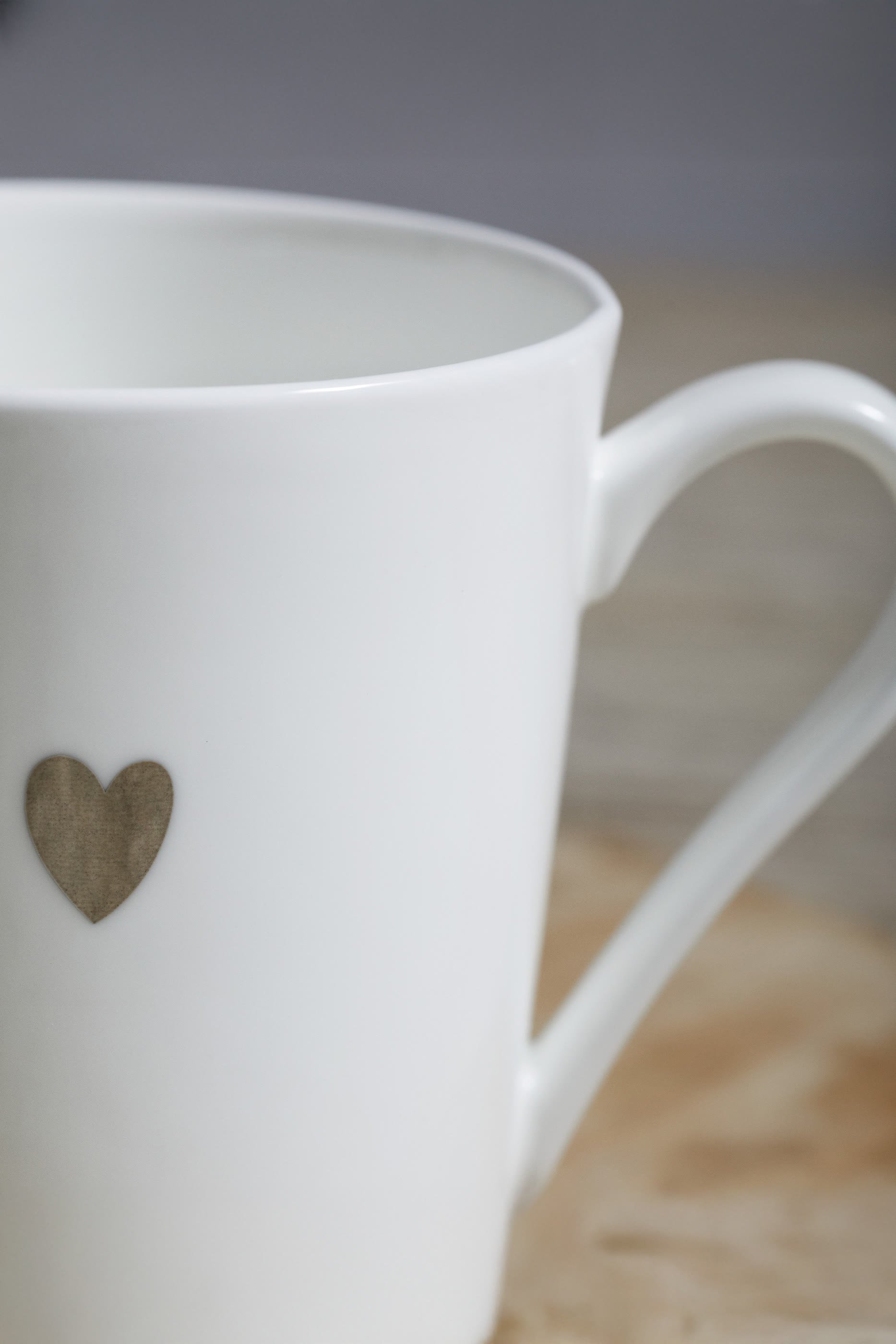 Bone China Heart Mug