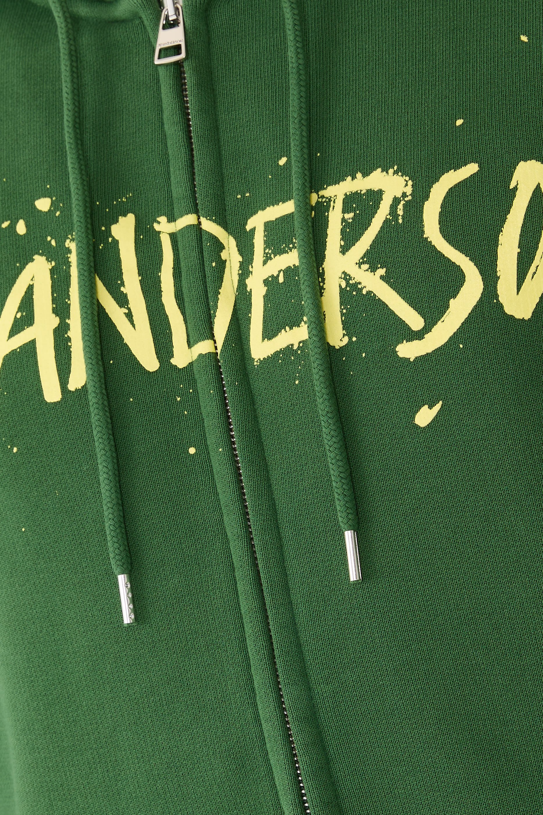 Zip-Front Print Hoodie