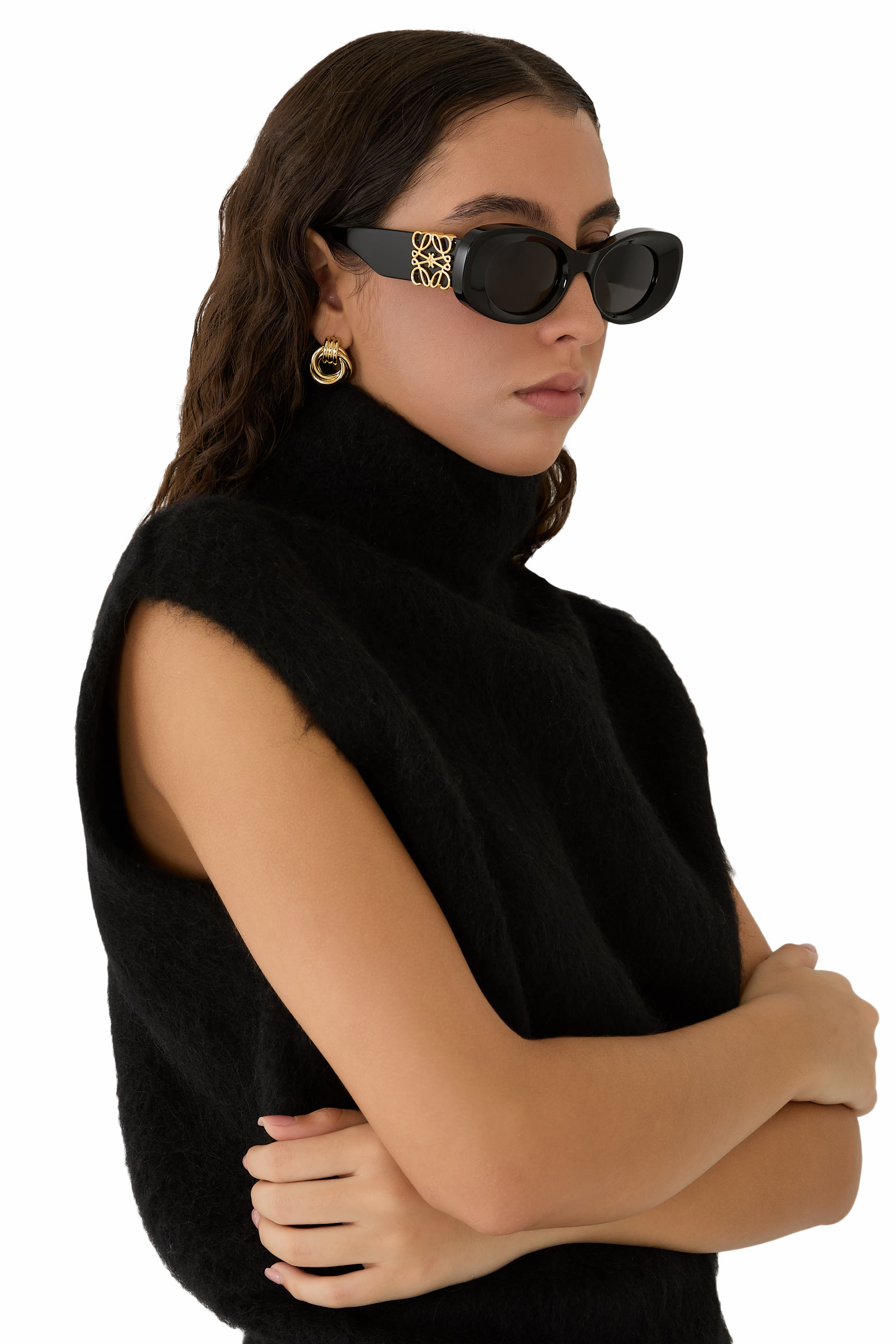 Beveled Oval Maxi Anagram Sunglasses