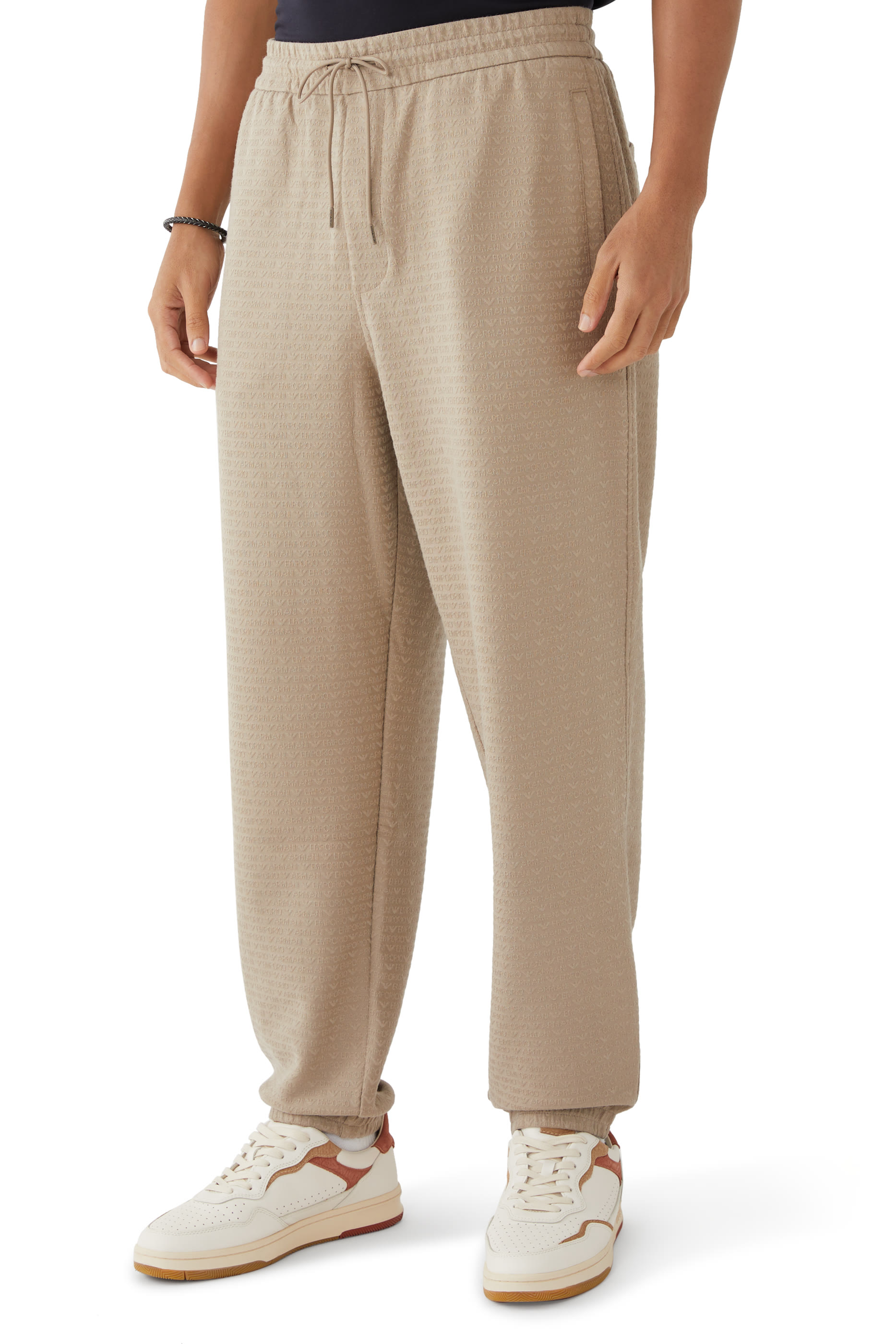 Micro EA Text Logo Drawstring Joggers